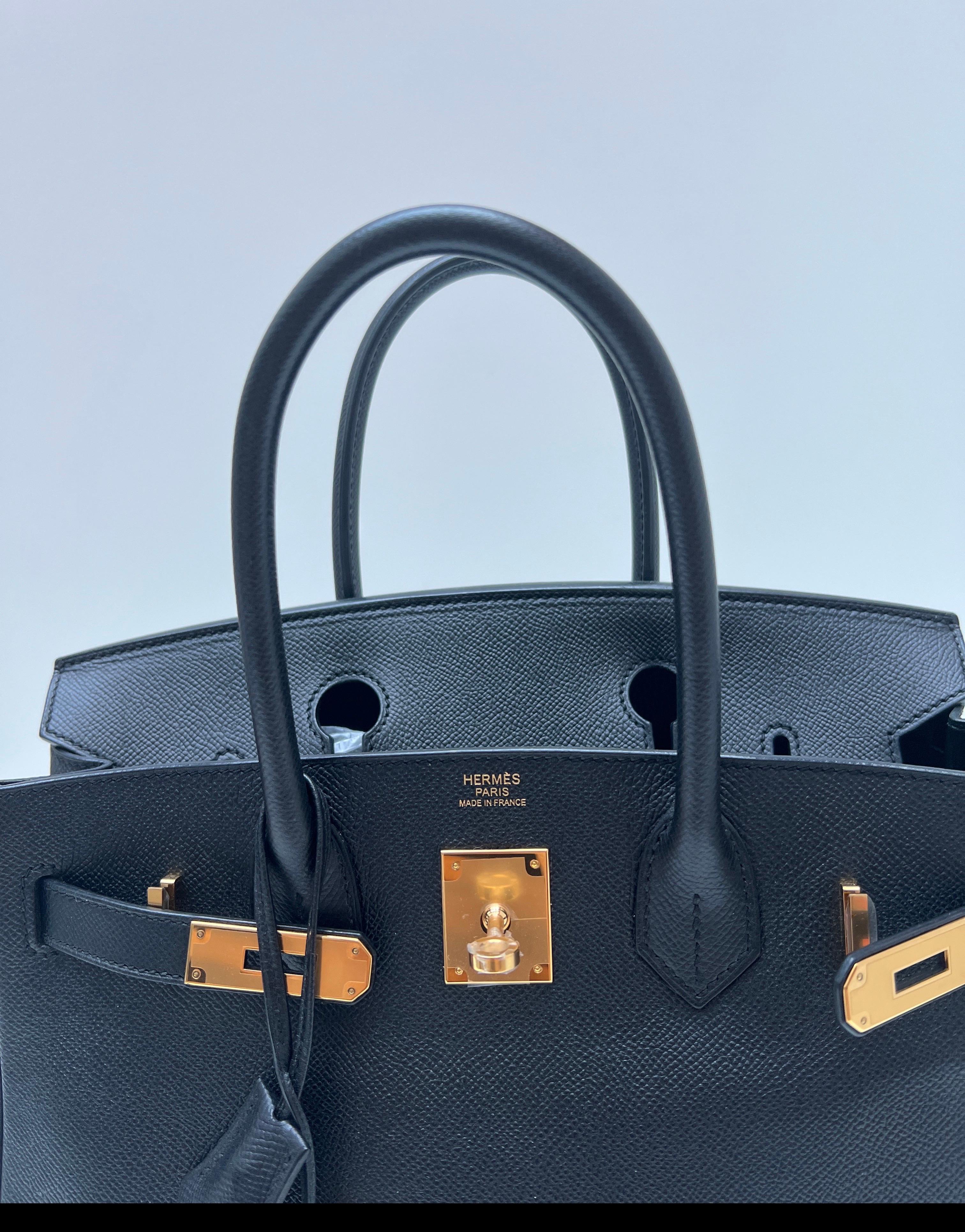 Hermes Black Birkin 30 Bag For Sale 8