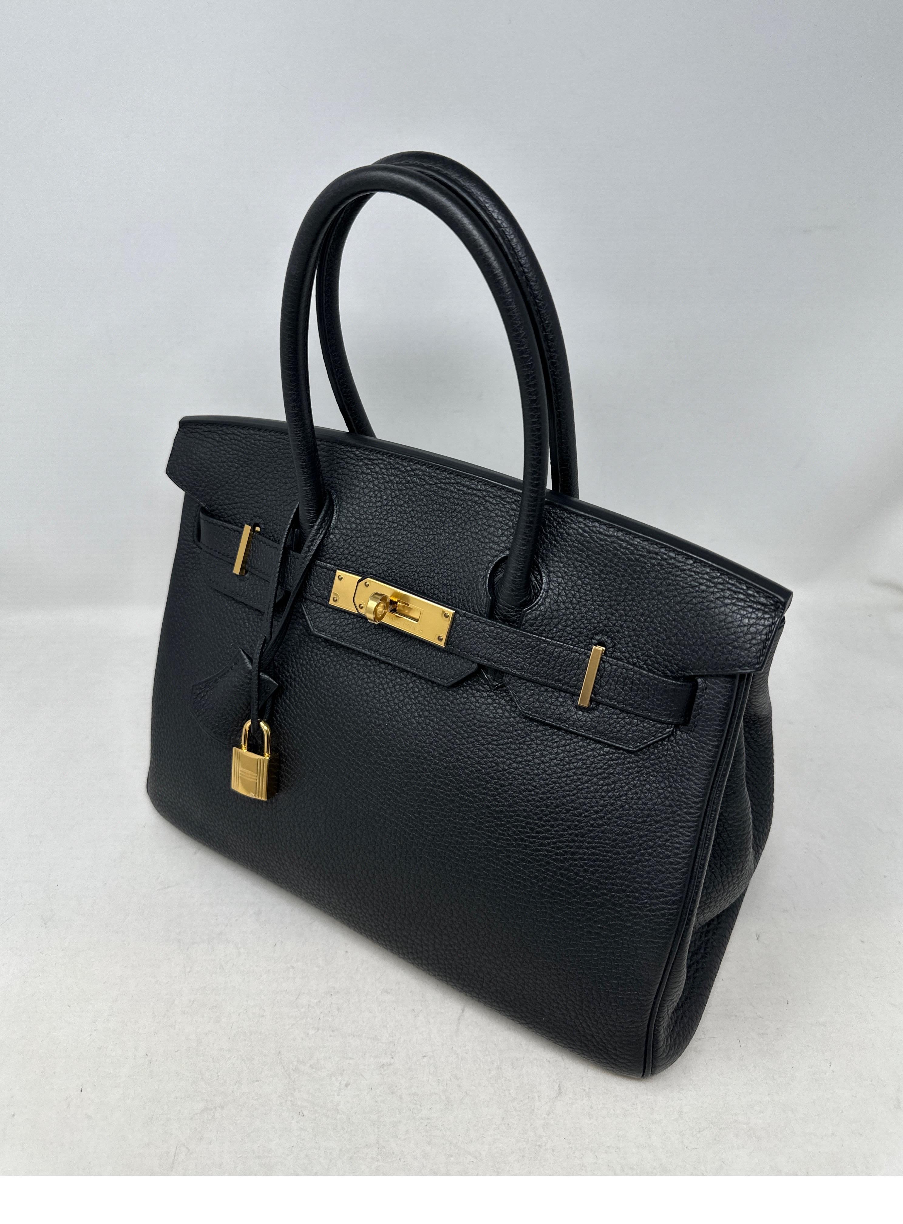 Hermes Black Birkin 30 Bag  For Sale 8