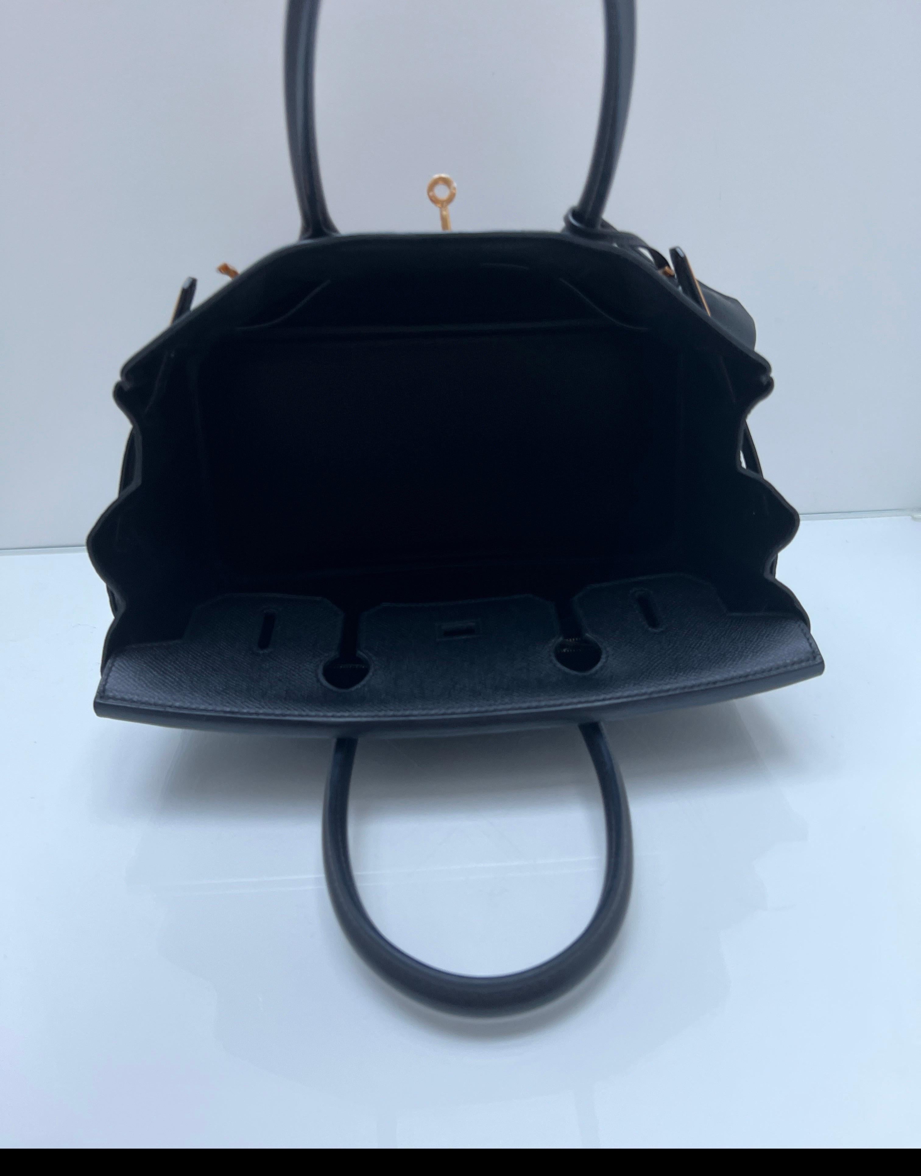 Hermes Black Birkin 30 Bag For Sale 12