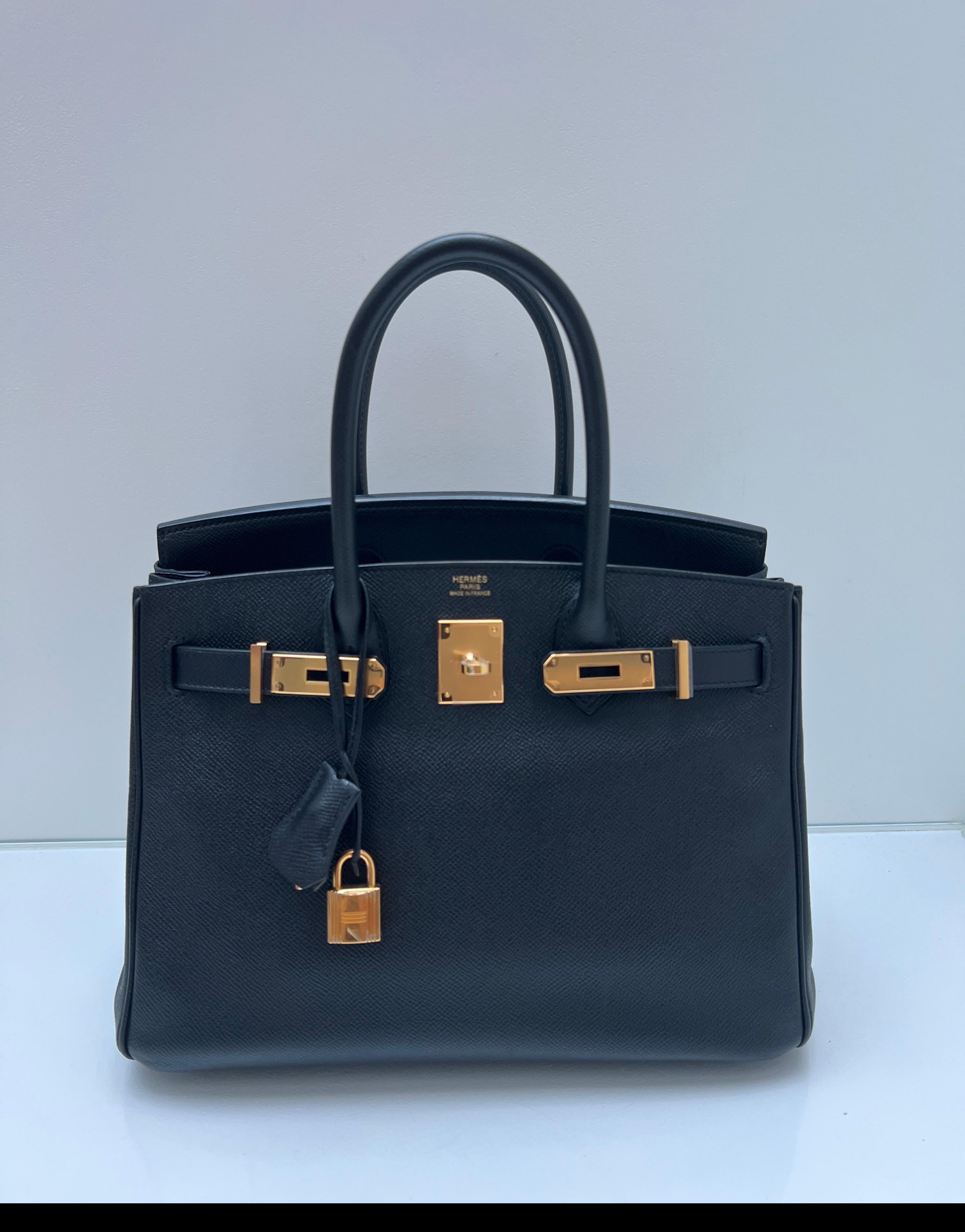 Hermes Black Birkin 30 Bag For Sale 14