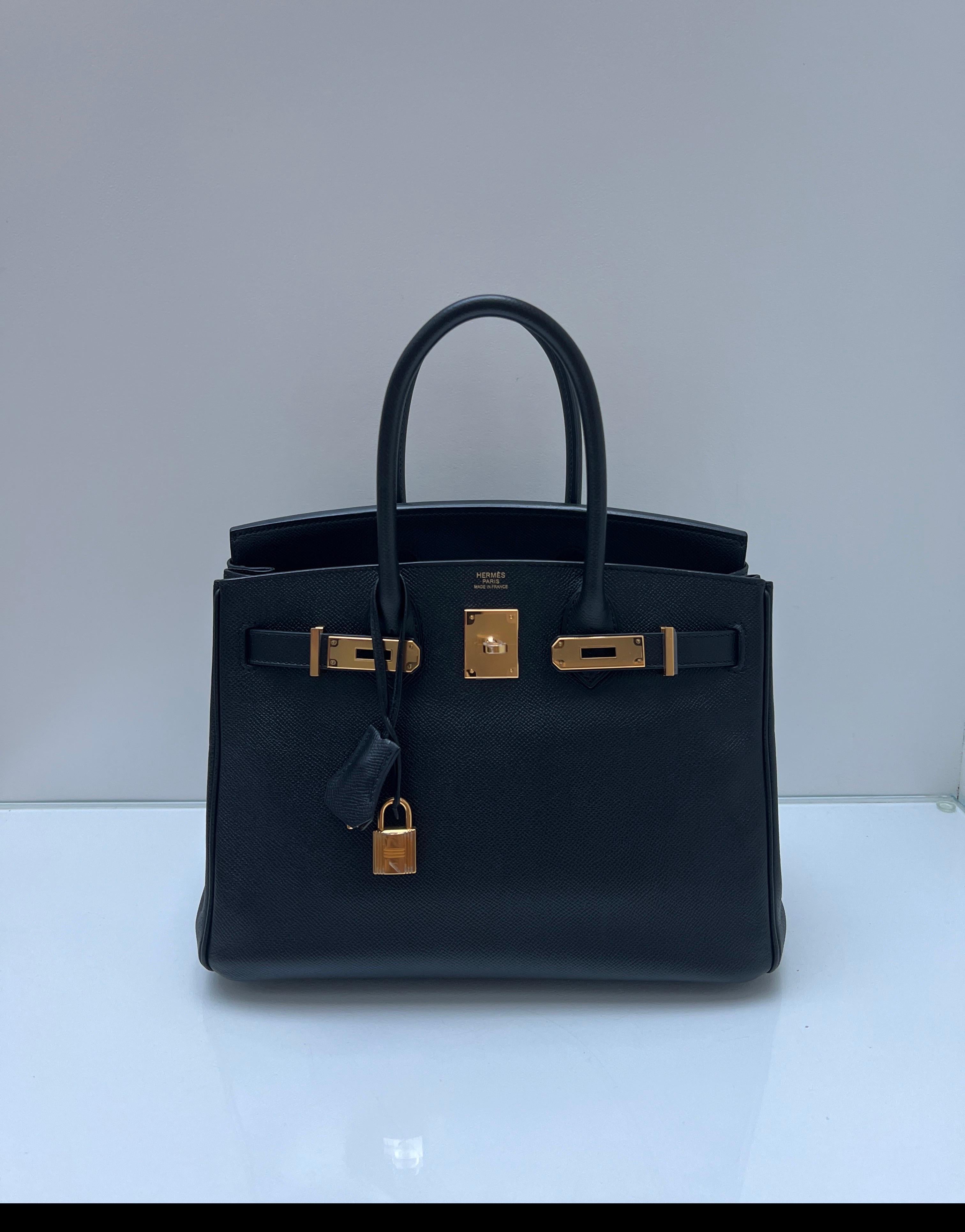 Hermes Black Birkin 30 Bag For Sale 15