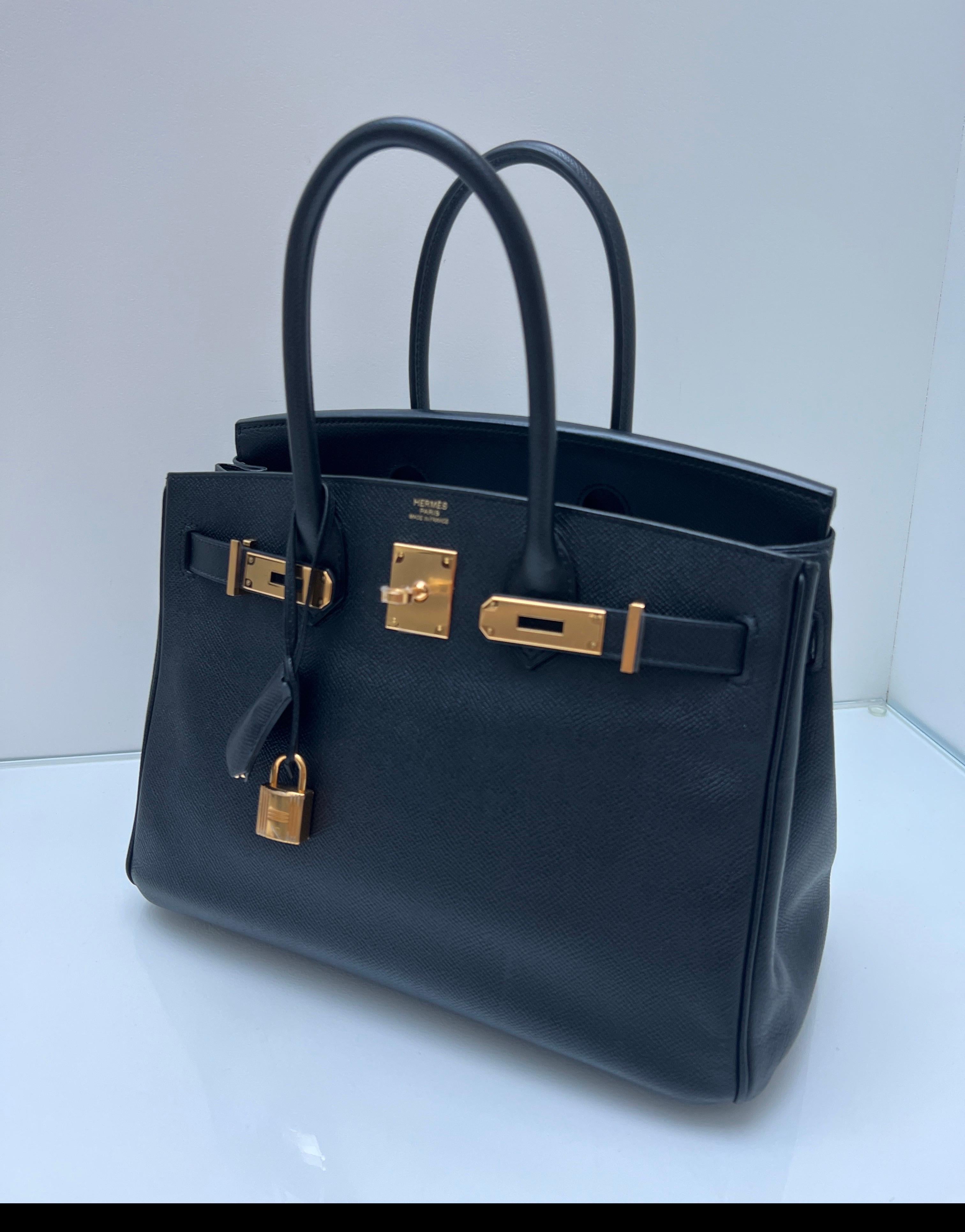 Hermes Black Birkin 30 Bag For Sale 16