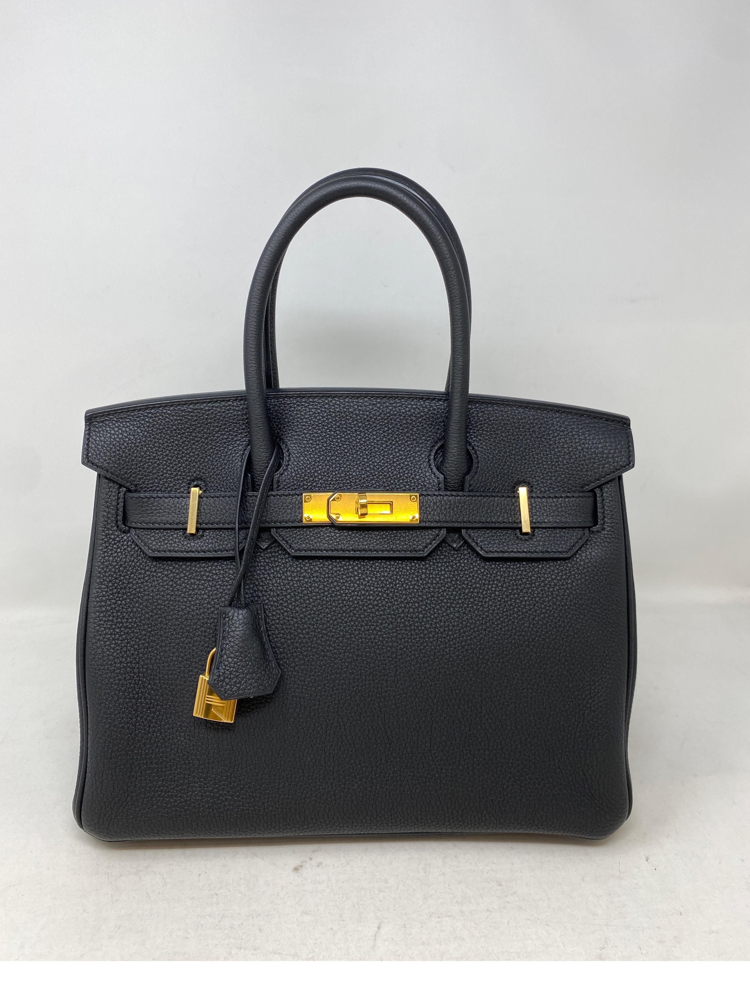 Hermès - Sac Birkin 30 noir  Excellent état à Athens, GA