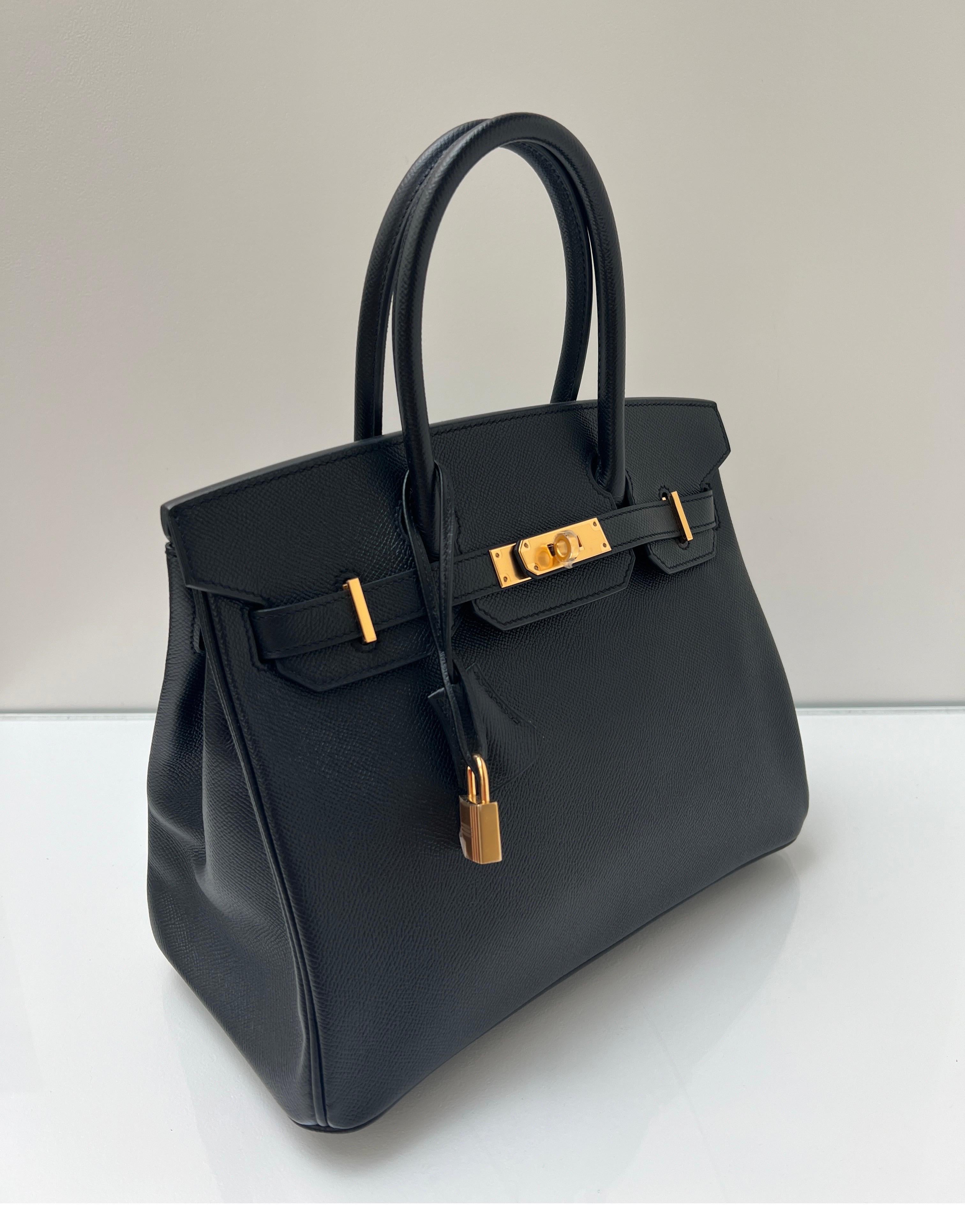 Hermes Black Birkin 30 Bag In Excellent Condition In Athens, GA