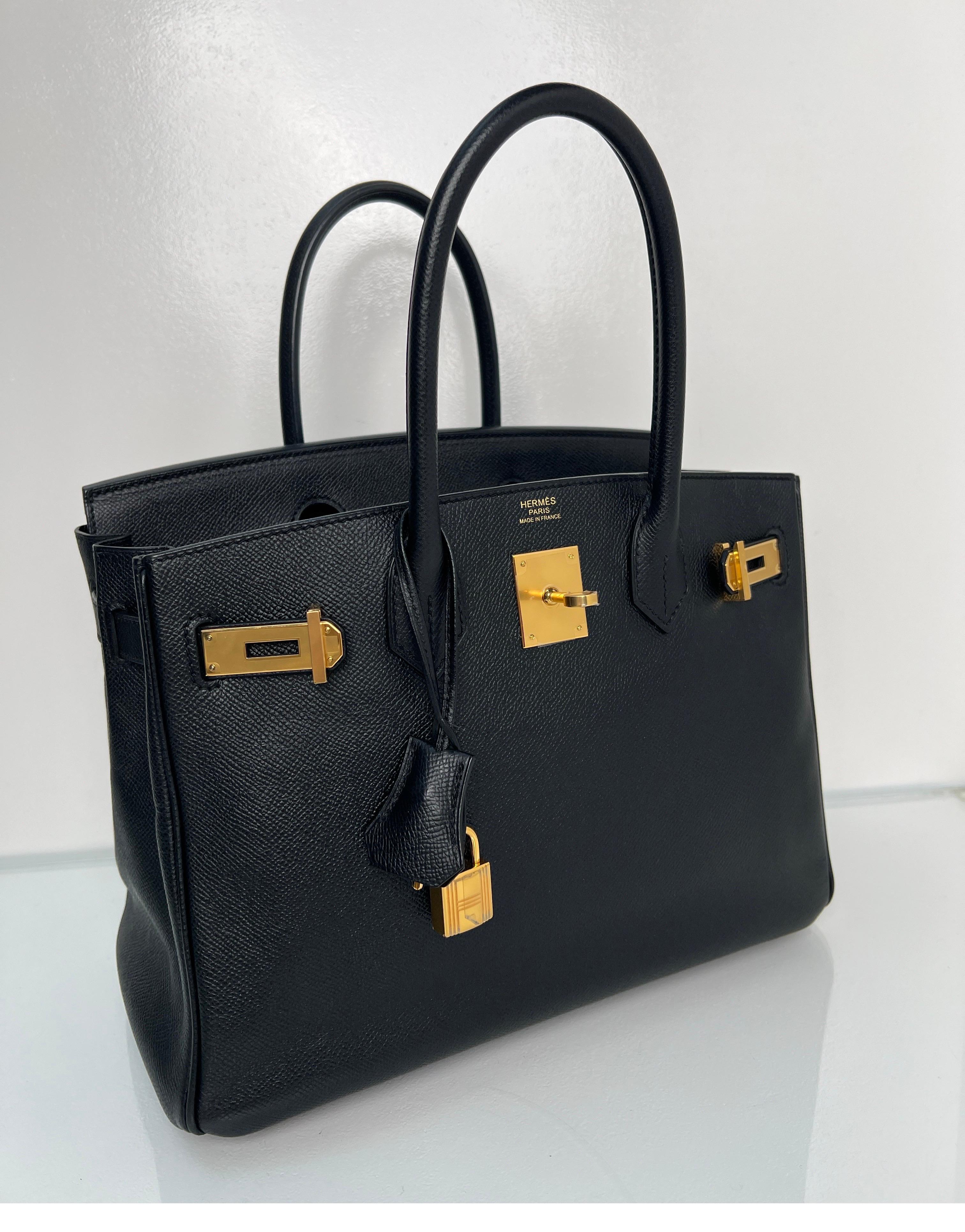 Hermes Black Birkin 30 Bag In Excellent Condition In Athens, GA