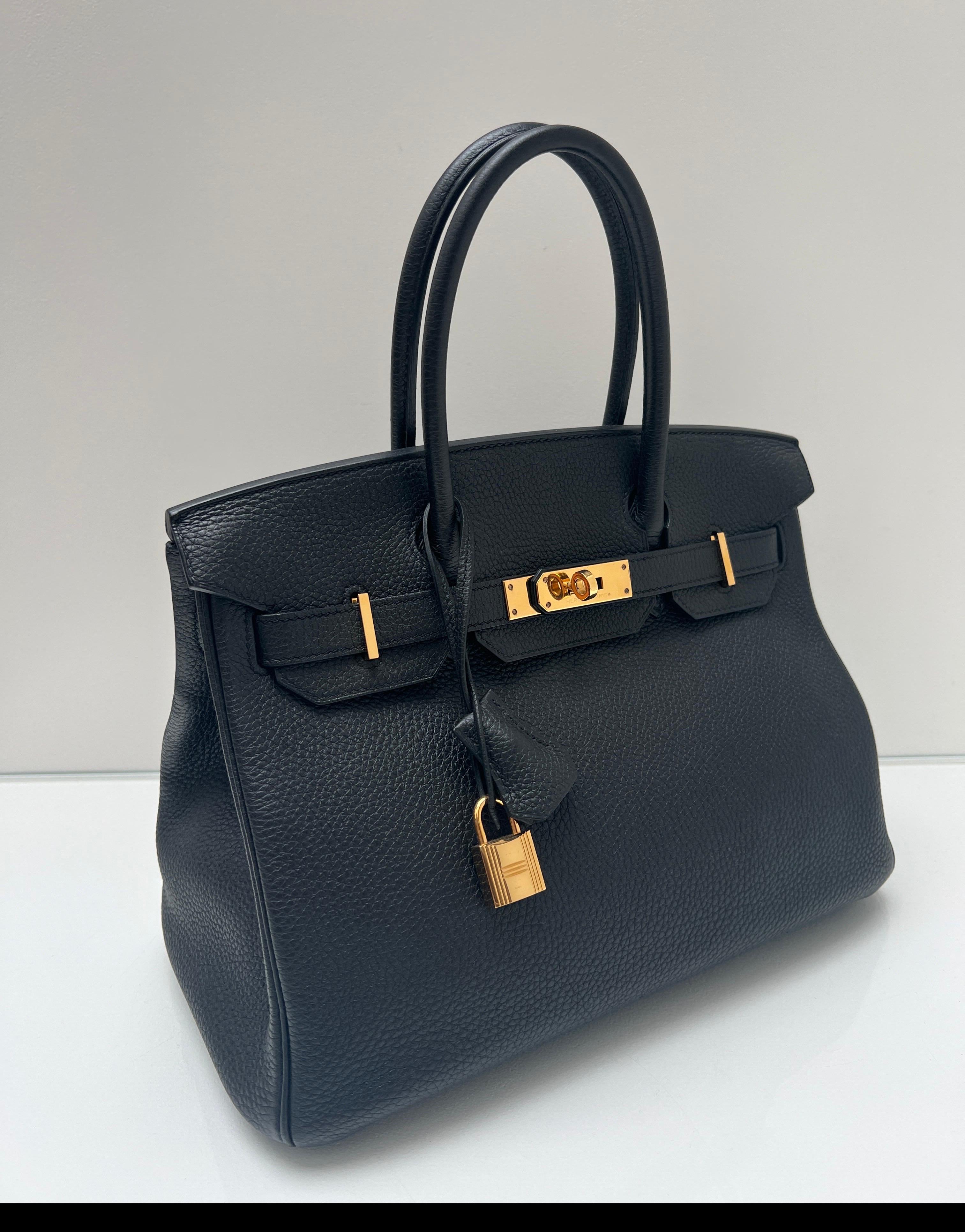 Hermes Black Birkin 30 Bag In Excellent Condition In Athens, GA