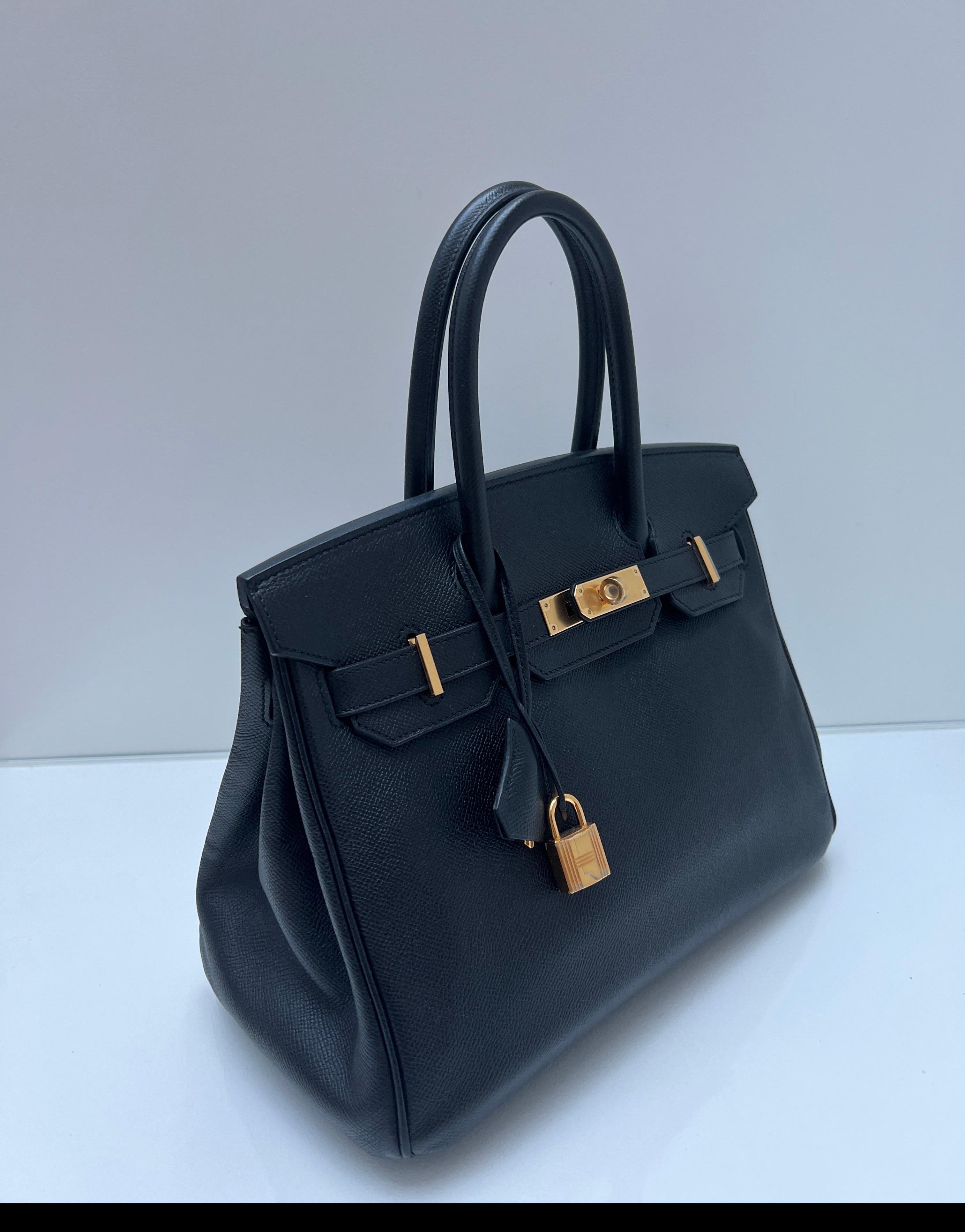 Hermes Black Birkin 30 Bag In Excellent Condition For Sale In Athens, GA