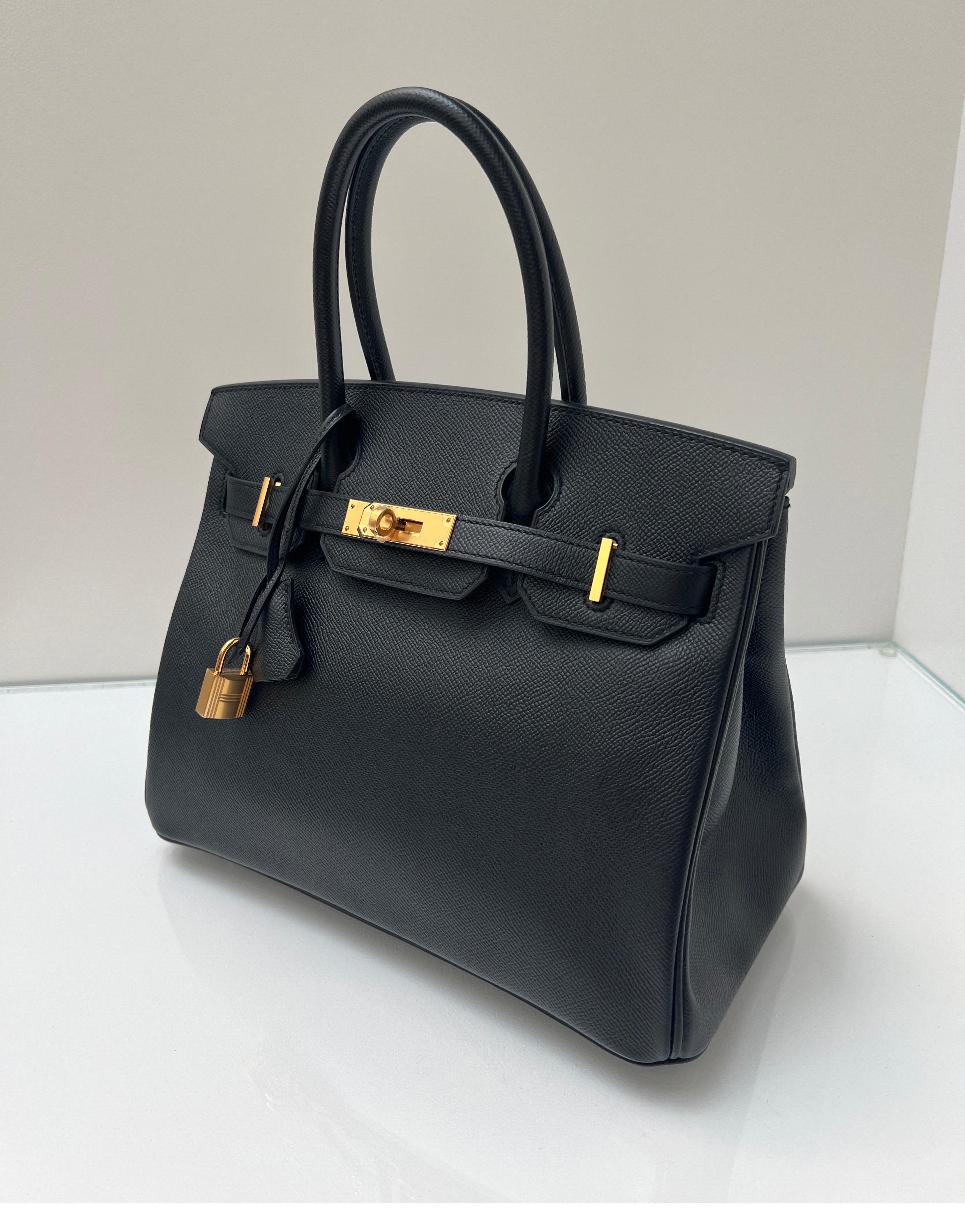 Women's or Men's Hermes Black Birkin 30 Bag