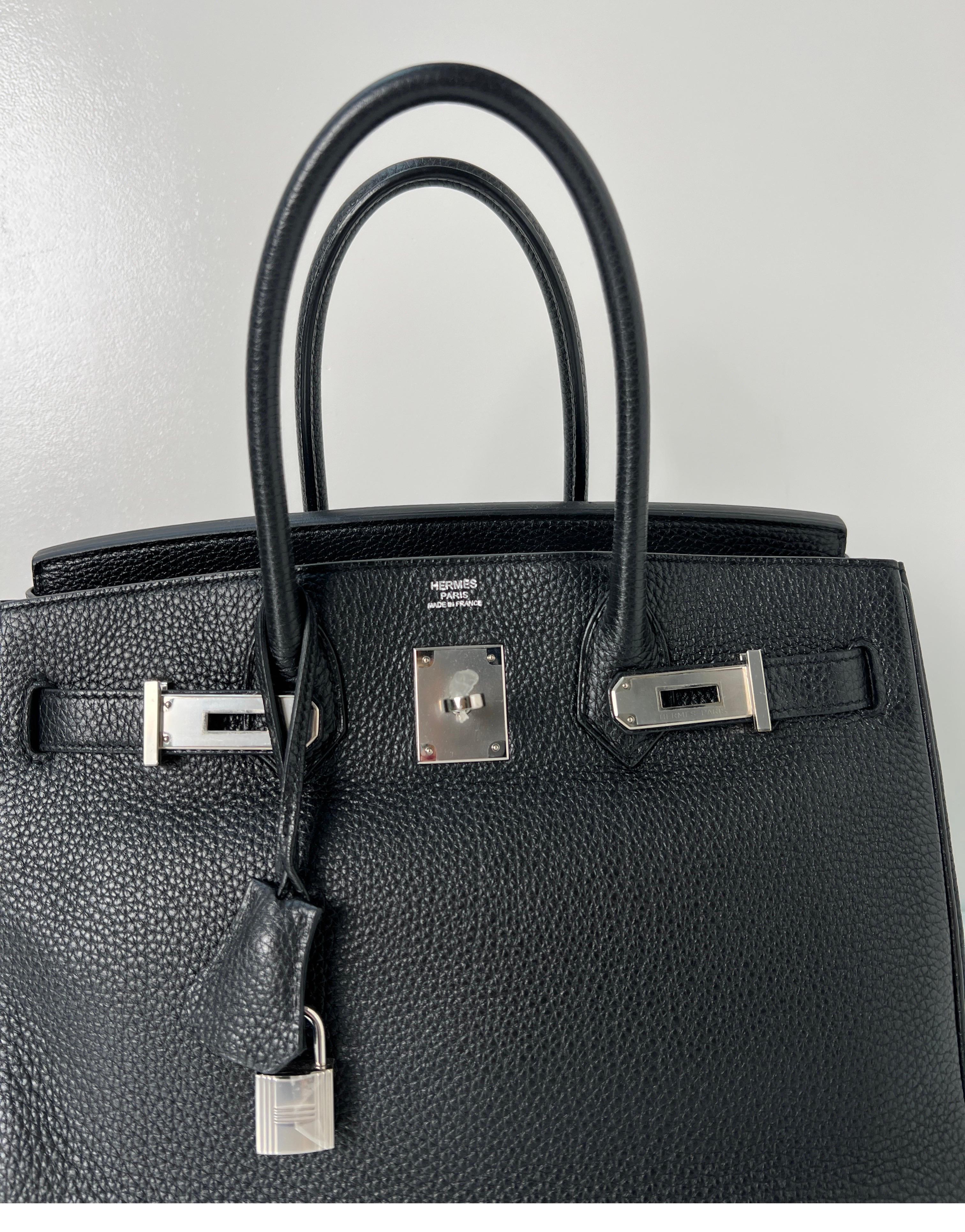Women's or Men's Hermes Black Birkin 30 Bag