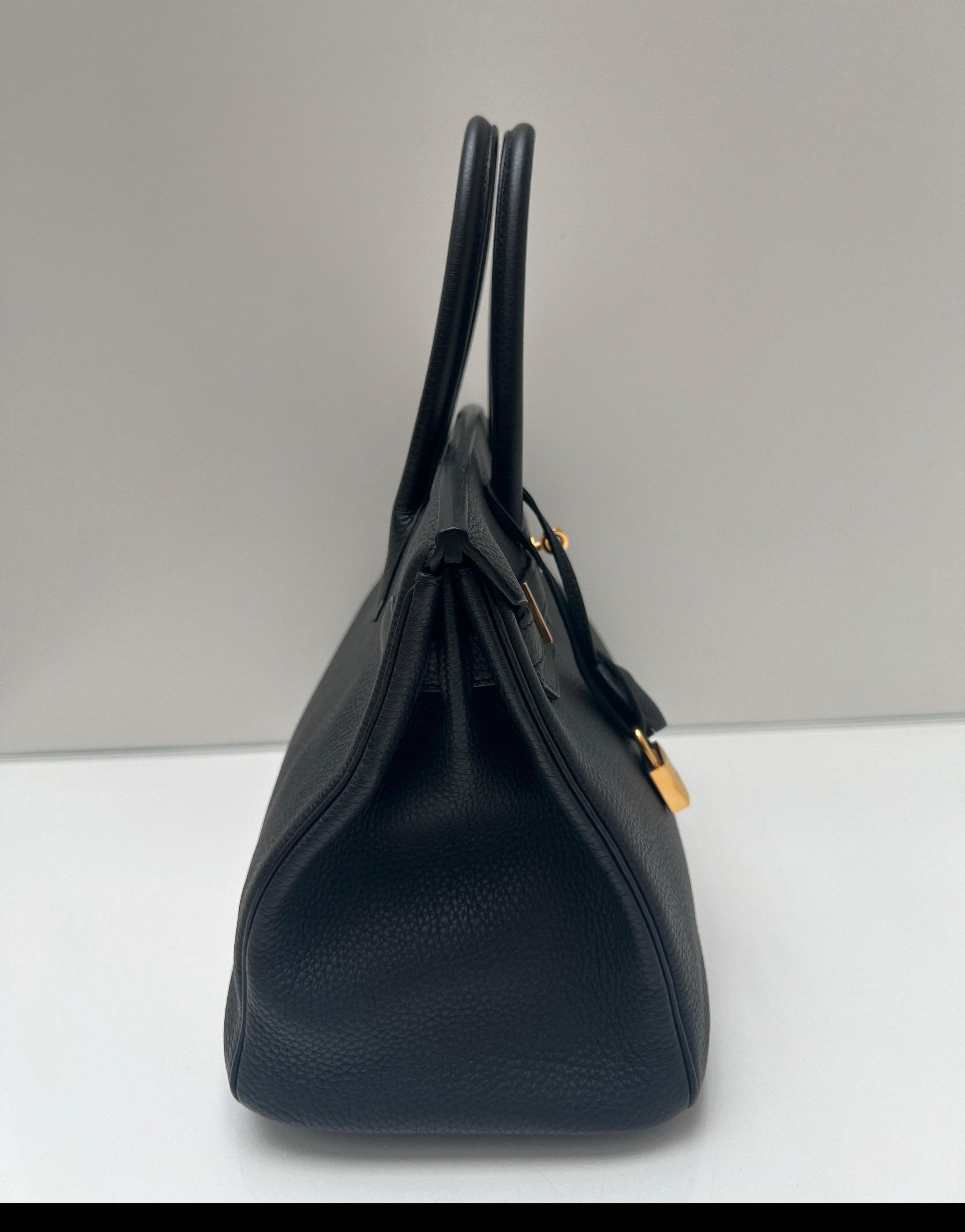 Women's or Men's Hermes Black Birkin 30 Bag