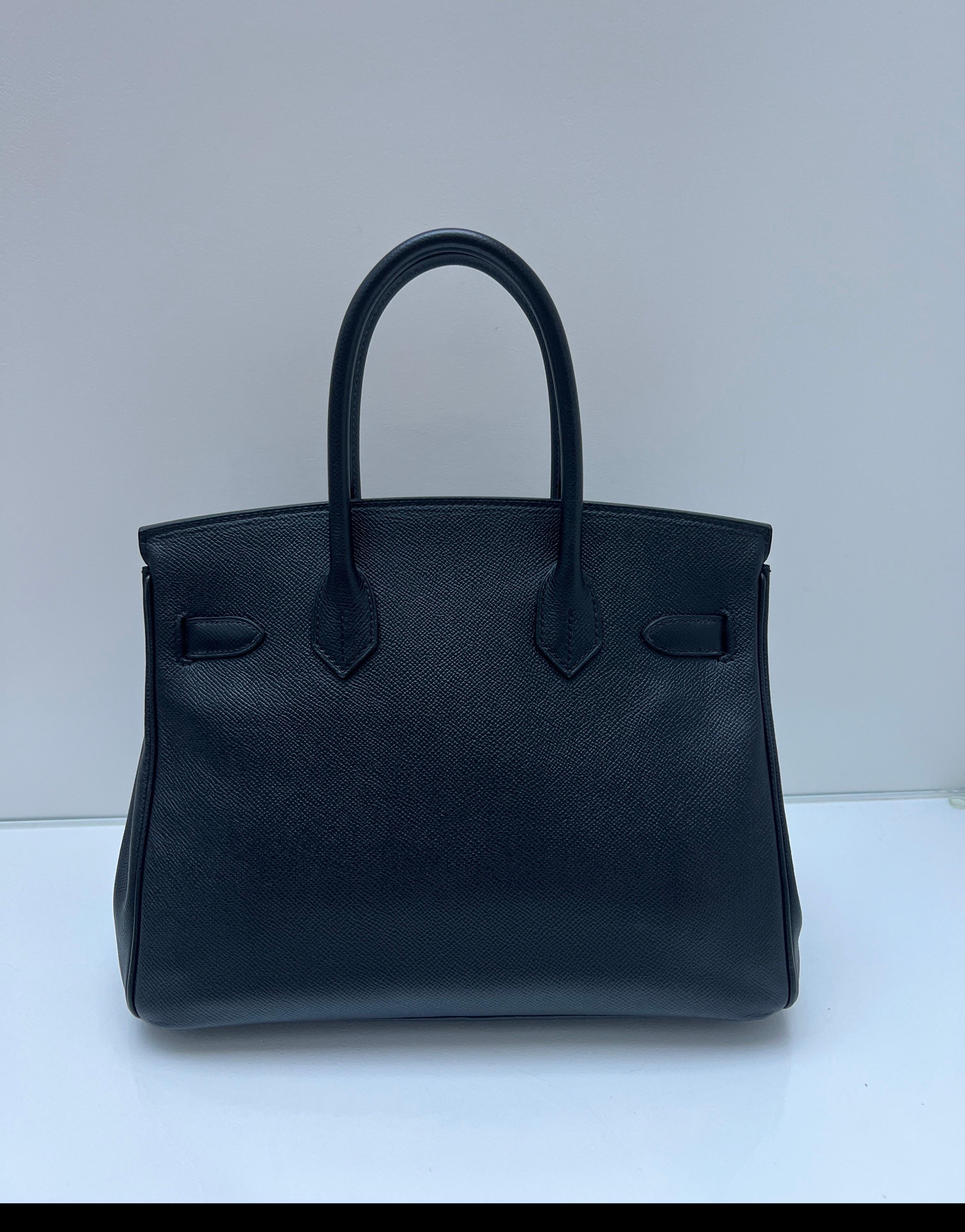 Hermes Black Birkin 30 Bag For Sale 1