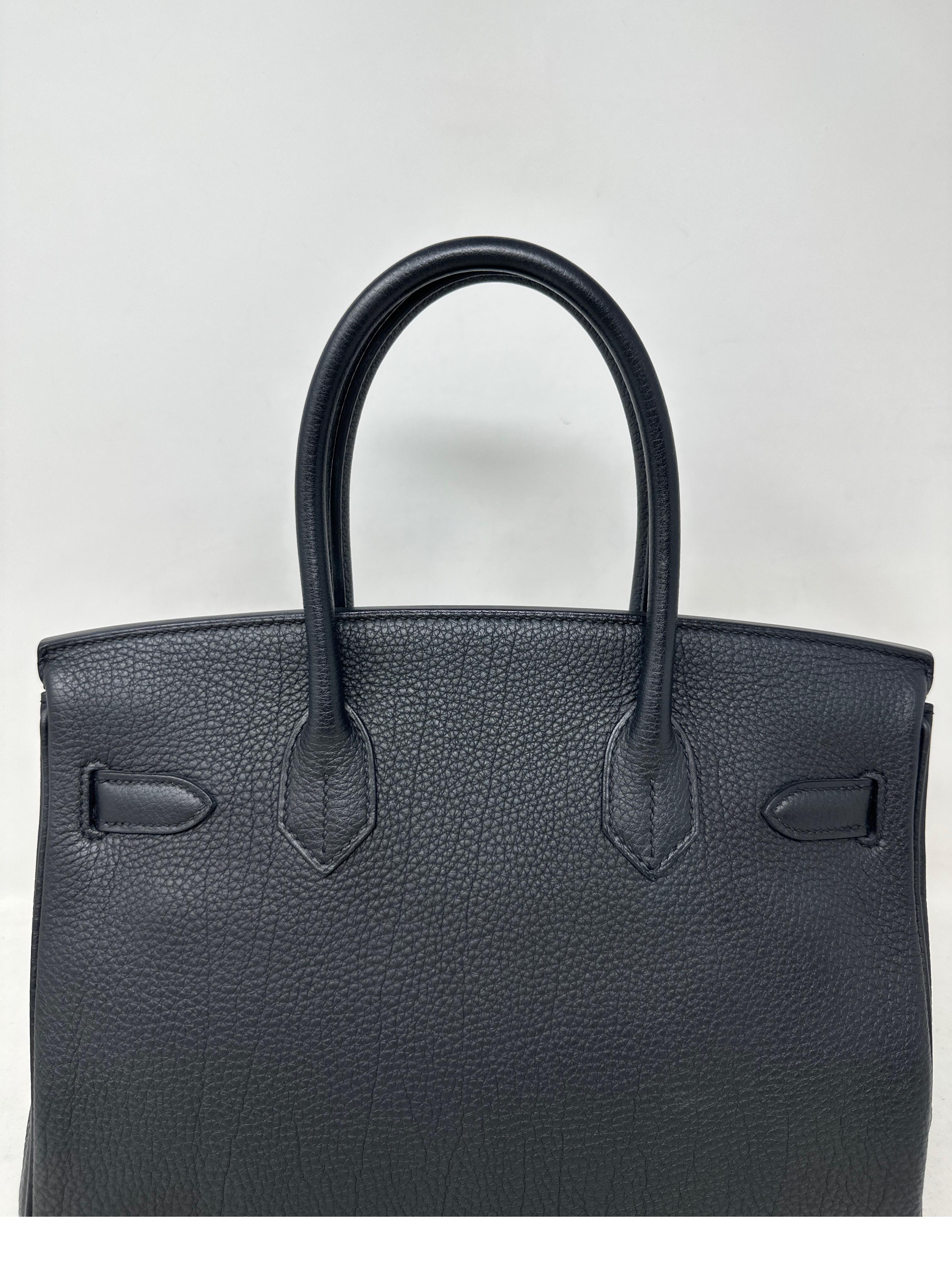 Women's or Men's Hermes Black Birkin 30 Bag 