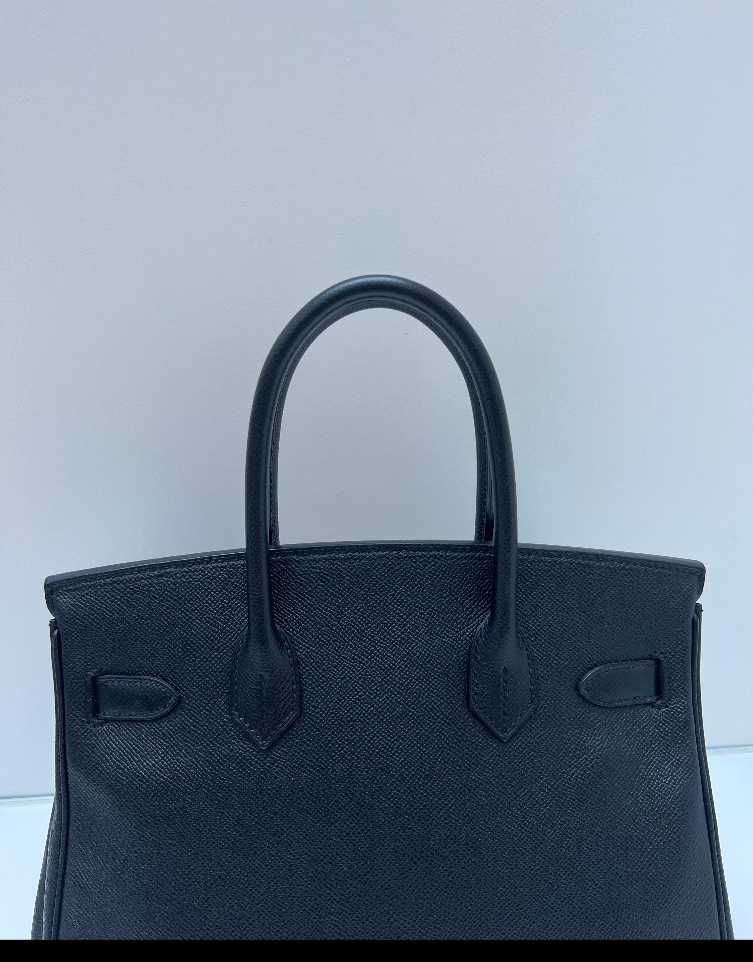 Hermes Black Birkin 30 Bag For Sale 2