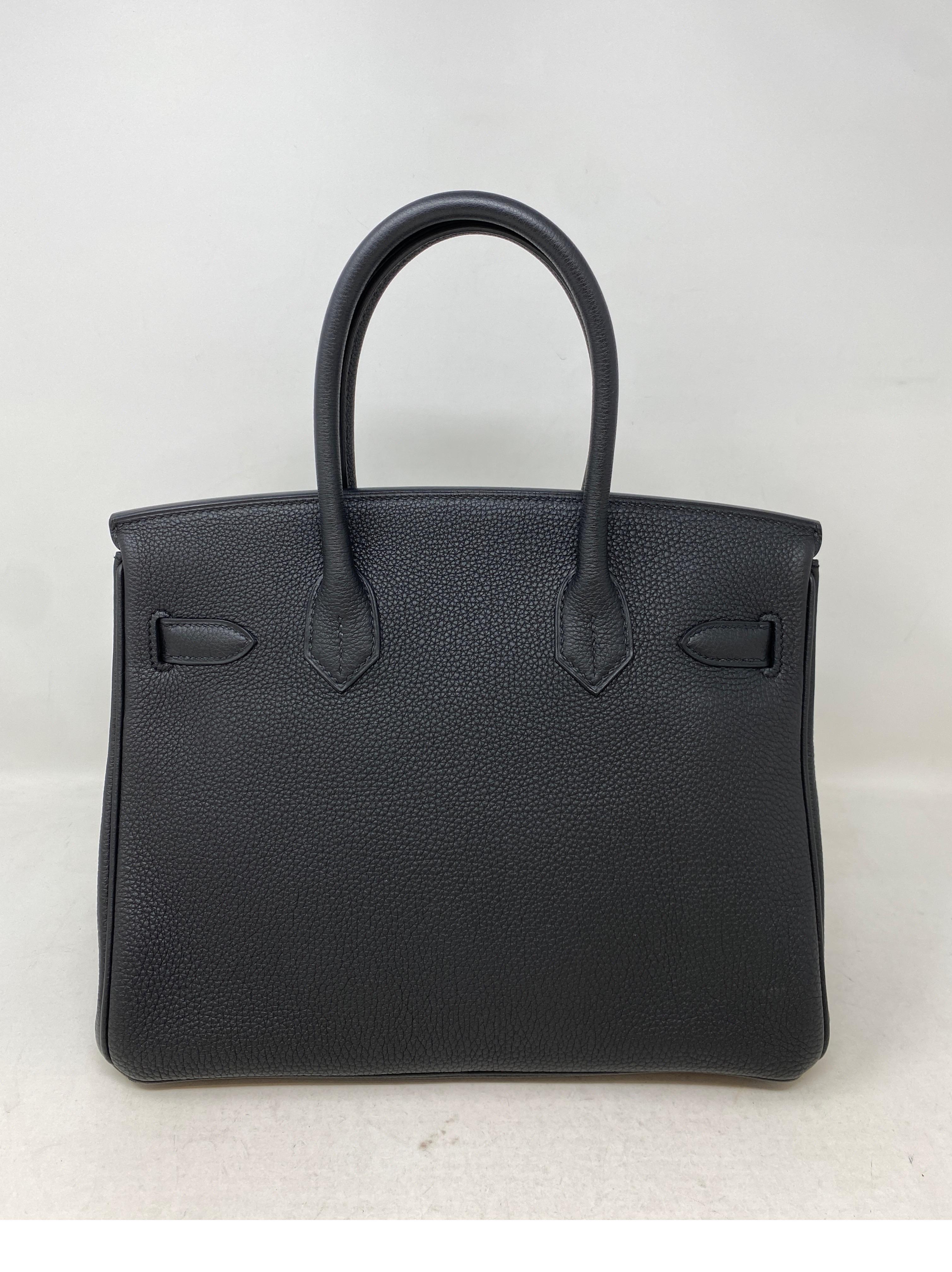 Women's or Men's Hermes Black Birkin 30 Bag 