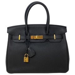 Hermes Black Birkin 30 Bag
