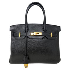 Hermes Black Birkin 30 Bag 