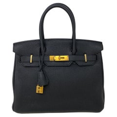 Hermes Black Birkin 30 Bag