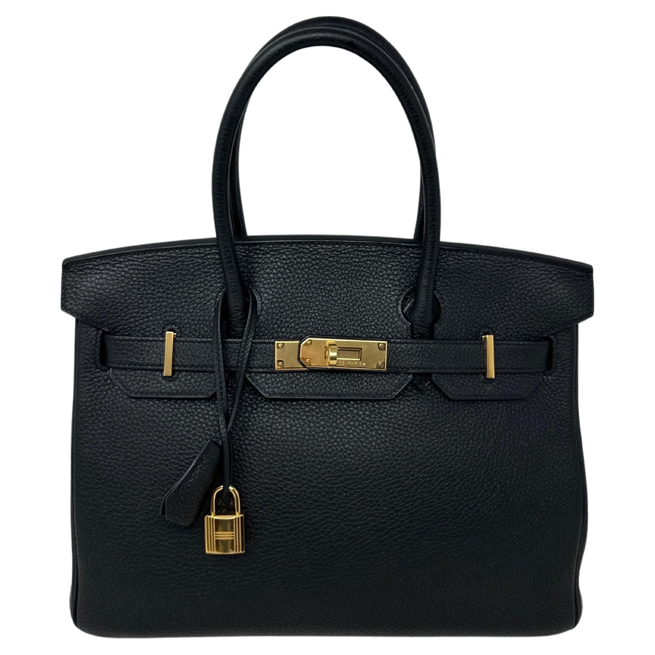 Hermes Black Birkin 30 Bag  For Sale