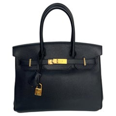 Hermes Black Birkin 30 Bag
