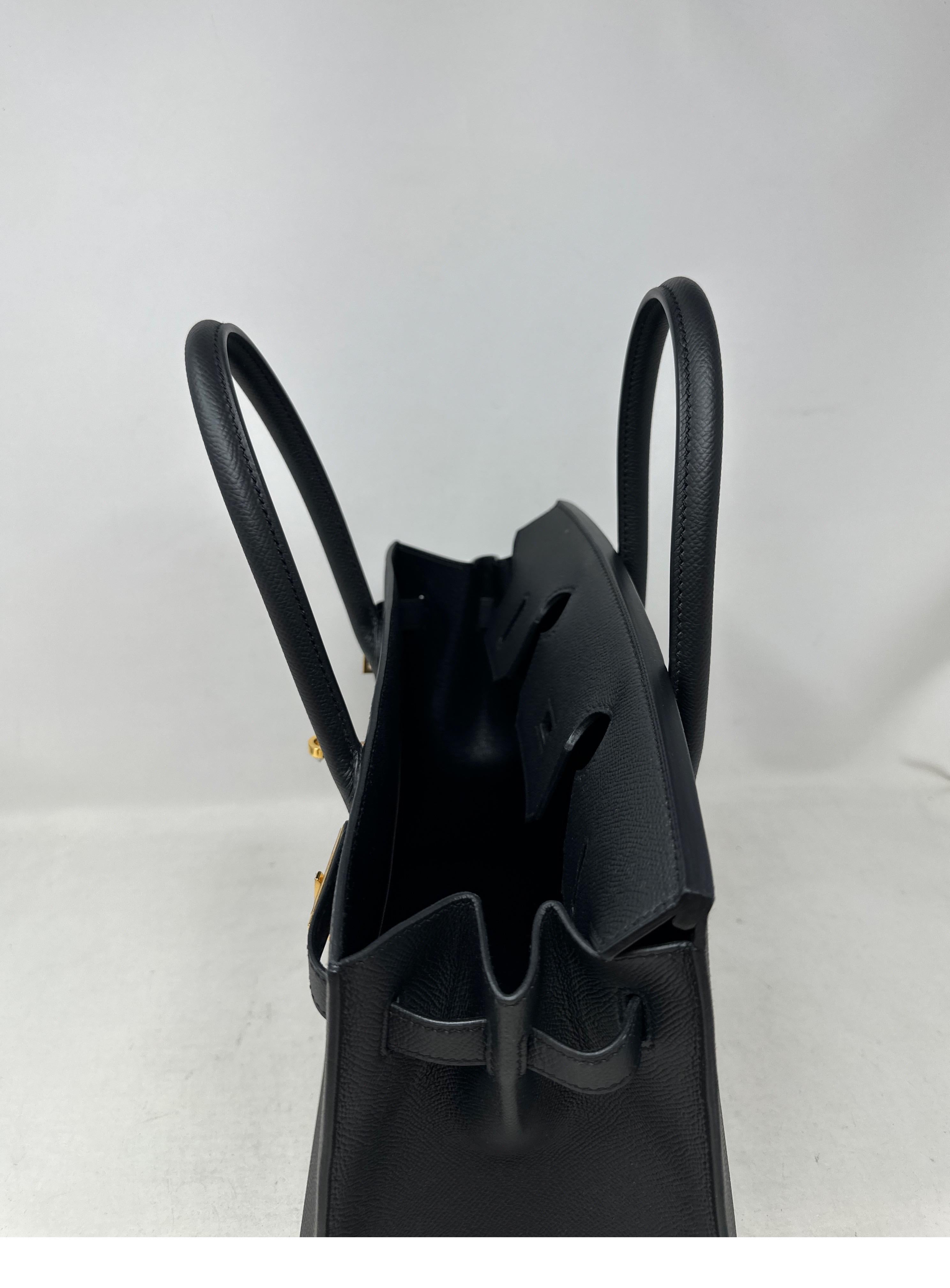 Hermes Black Birkin 30 Sellier Bag  For Sale 7