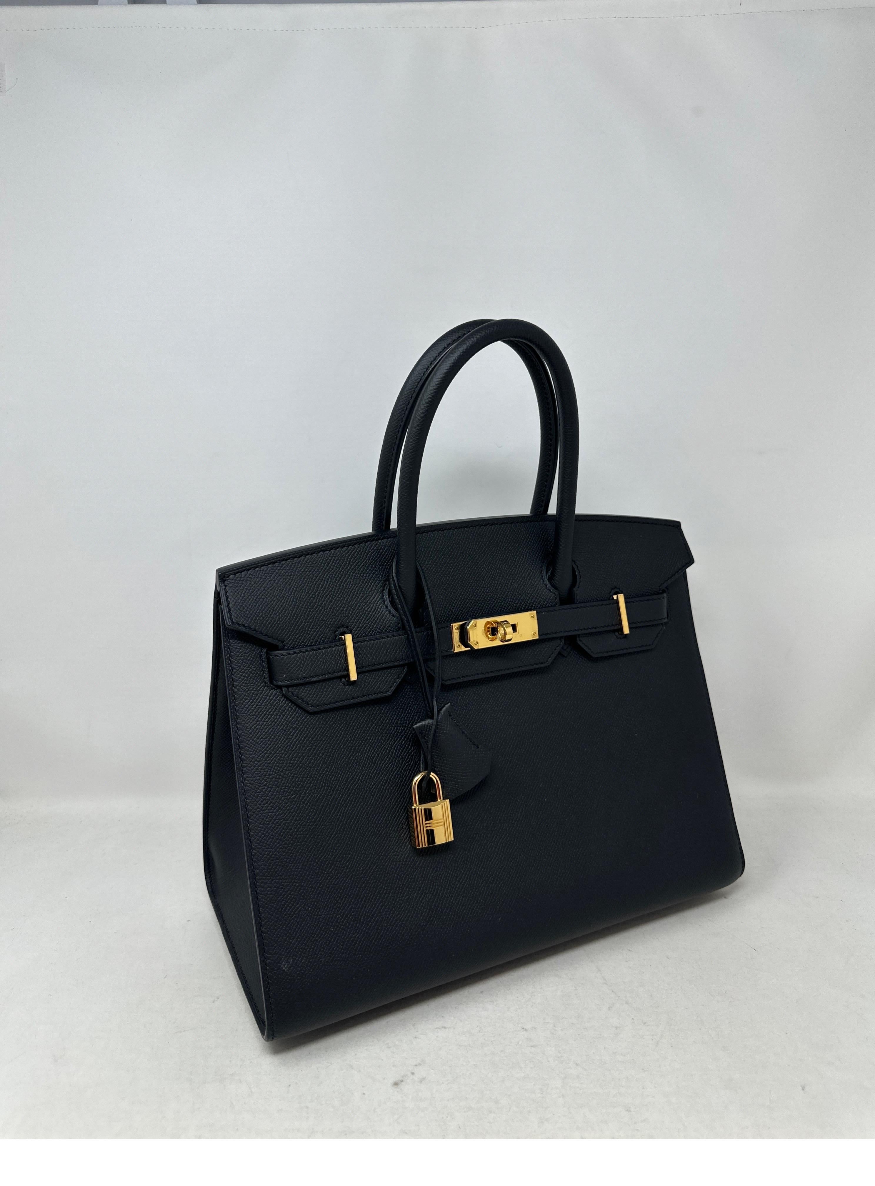 Hermes Black Birkin 30 Sellier Bag  For Sale 10