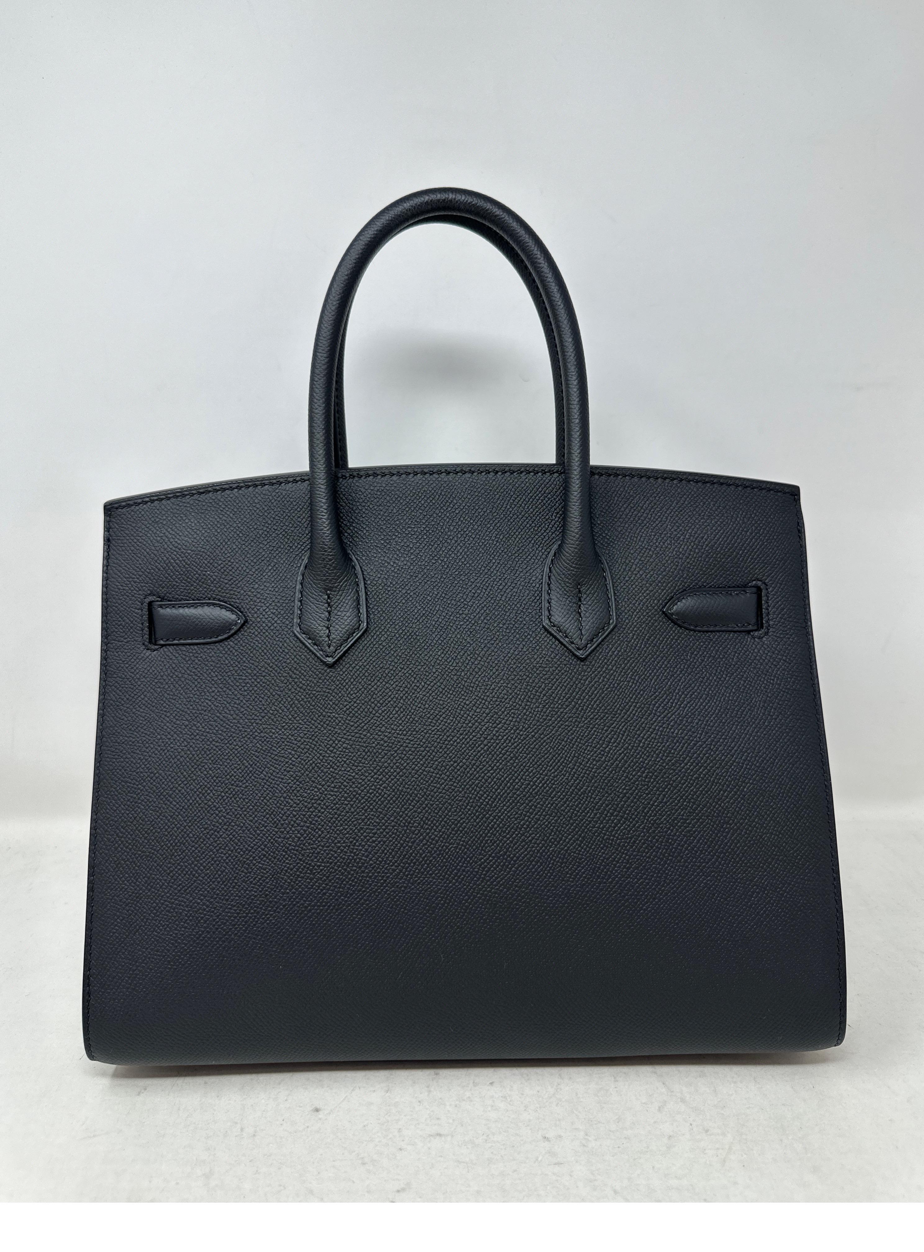 Hermes Black Birkin 30 Sellier Bag  For Sale 13
