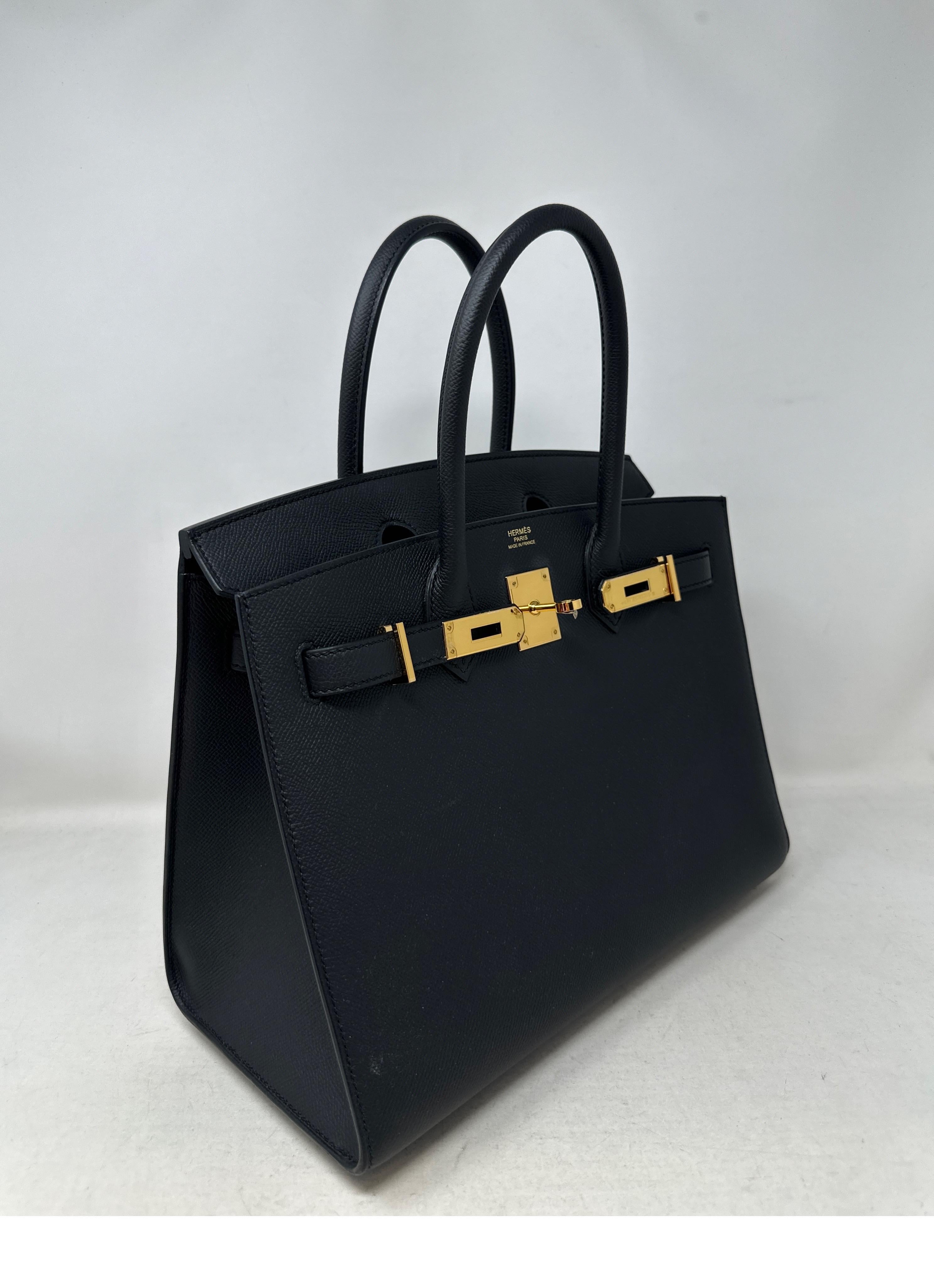 Hermes Black Birkin 30 Sellier Bag  In New Condition For Sale In Athens, GA