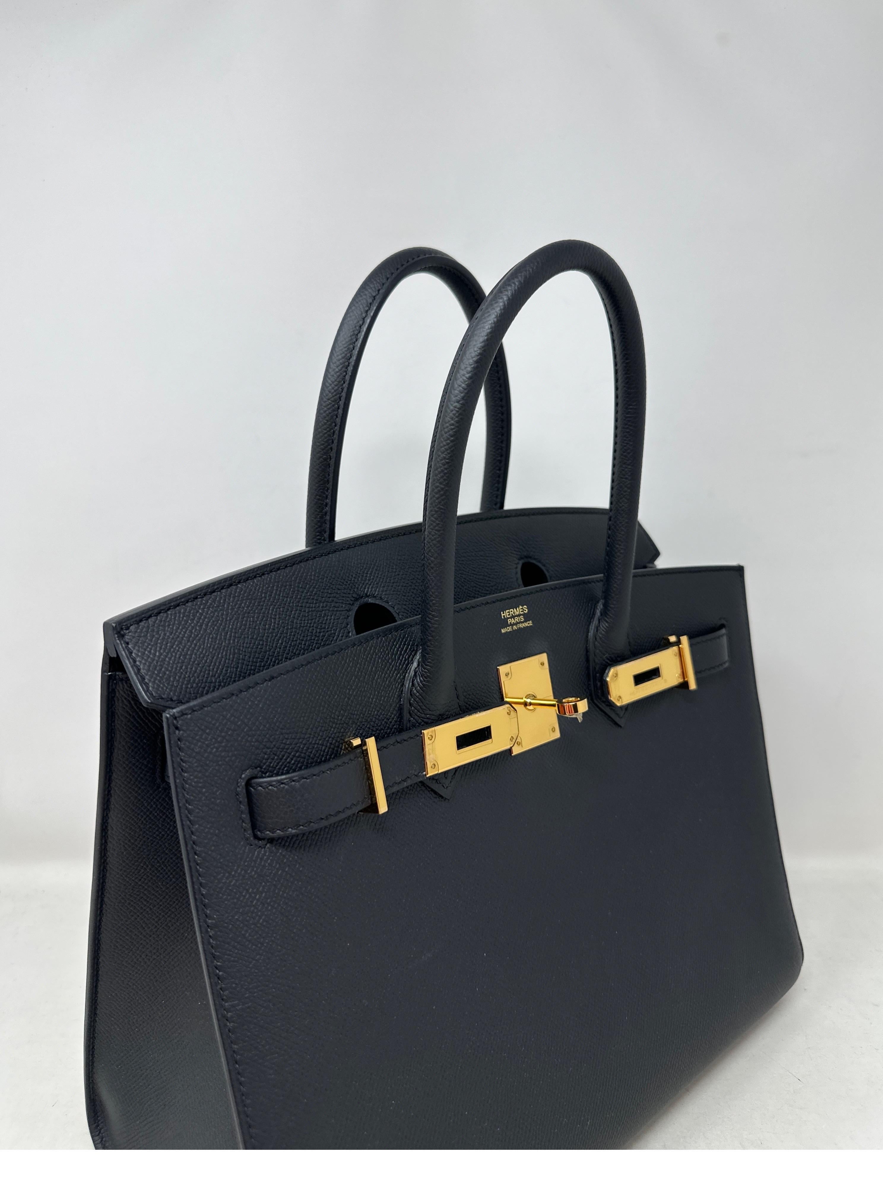 Women's or Men's Hermes Black Birkin 30 Sellier Bag  For Sale