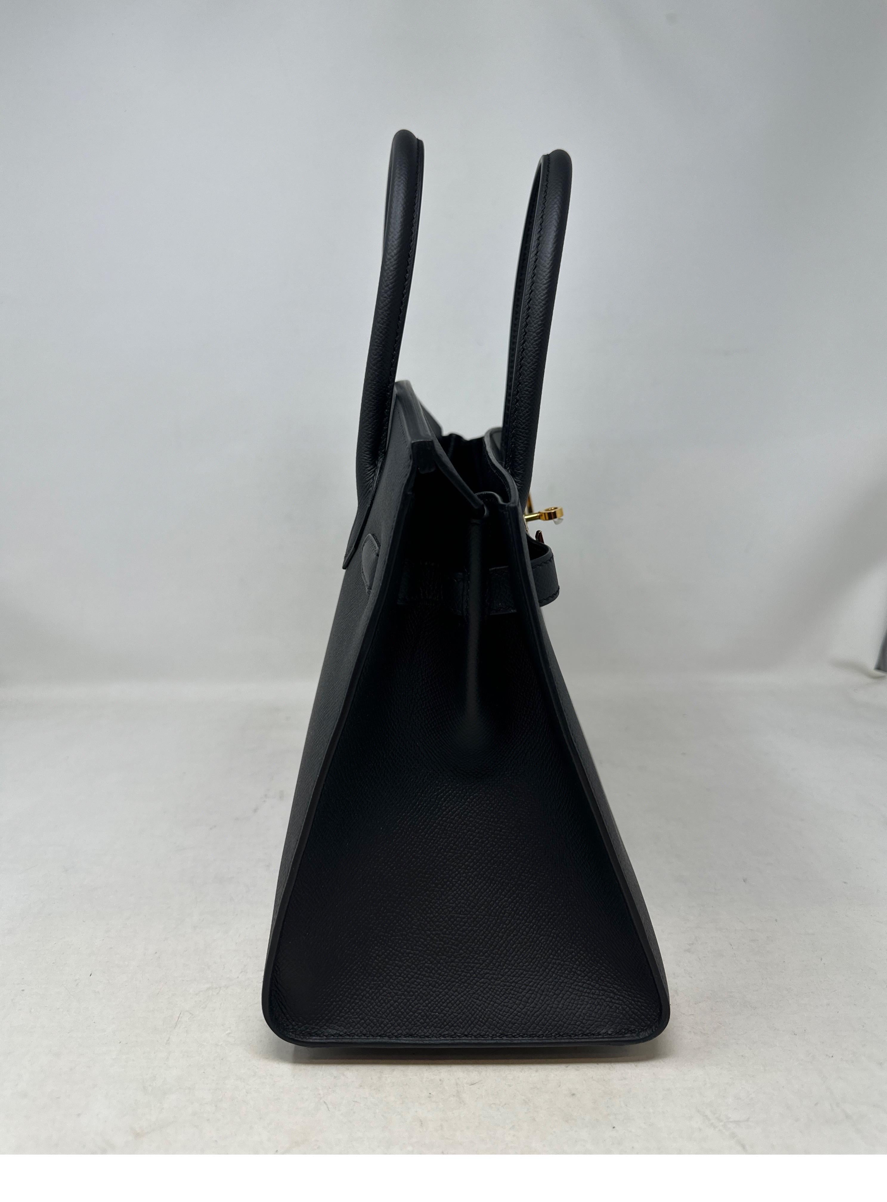 Hermes Black Birkin 30 Sellier Bag  For Sale 1
