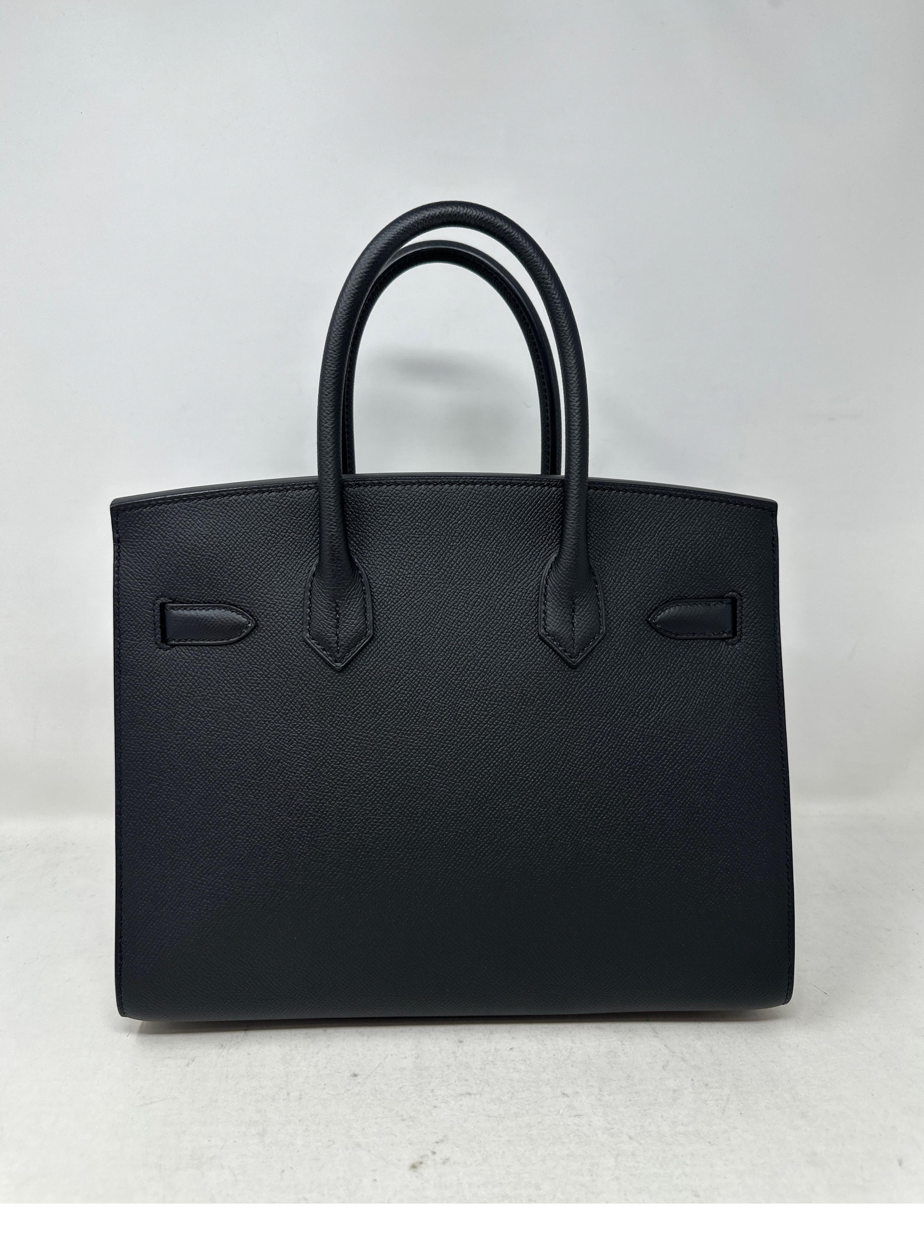 Hermes Black Birkin 30 Sellier Bag  For Sale 2