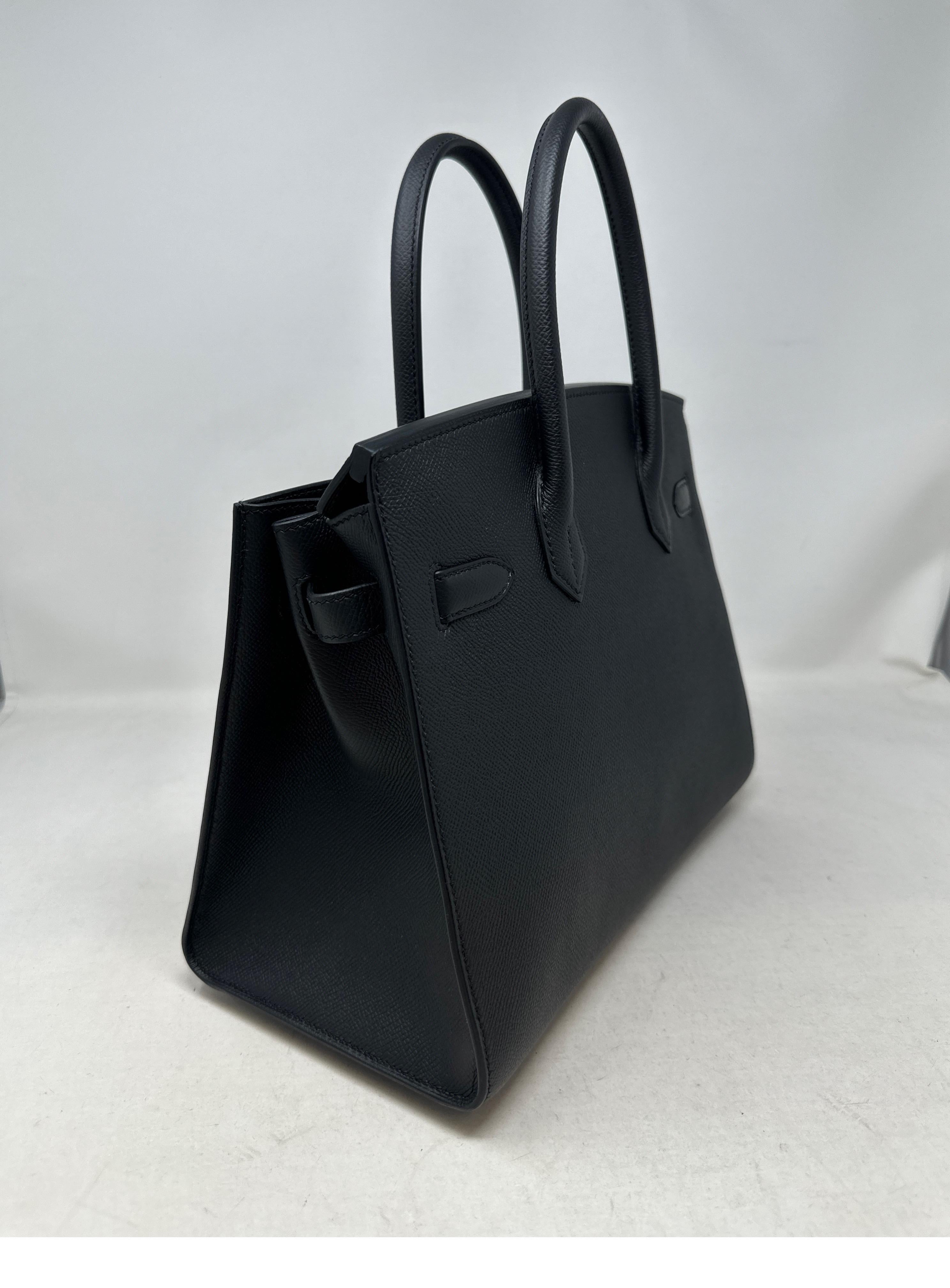 Hermes Black Birkin 30 Sellier Bag  For Sale 4