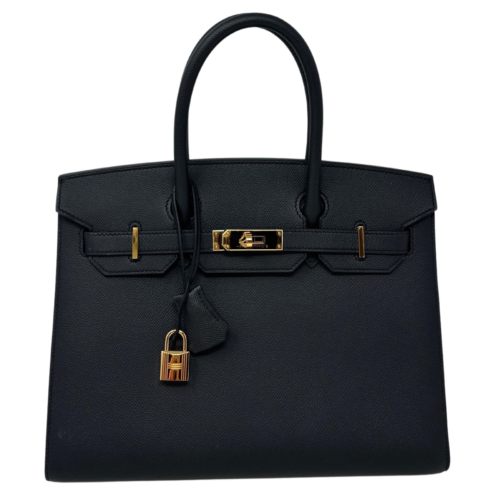 Sac Hermes Birkin 30 Sellier noir  en vente