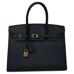 Hermes Black Birkin 30 Sellier Bag 