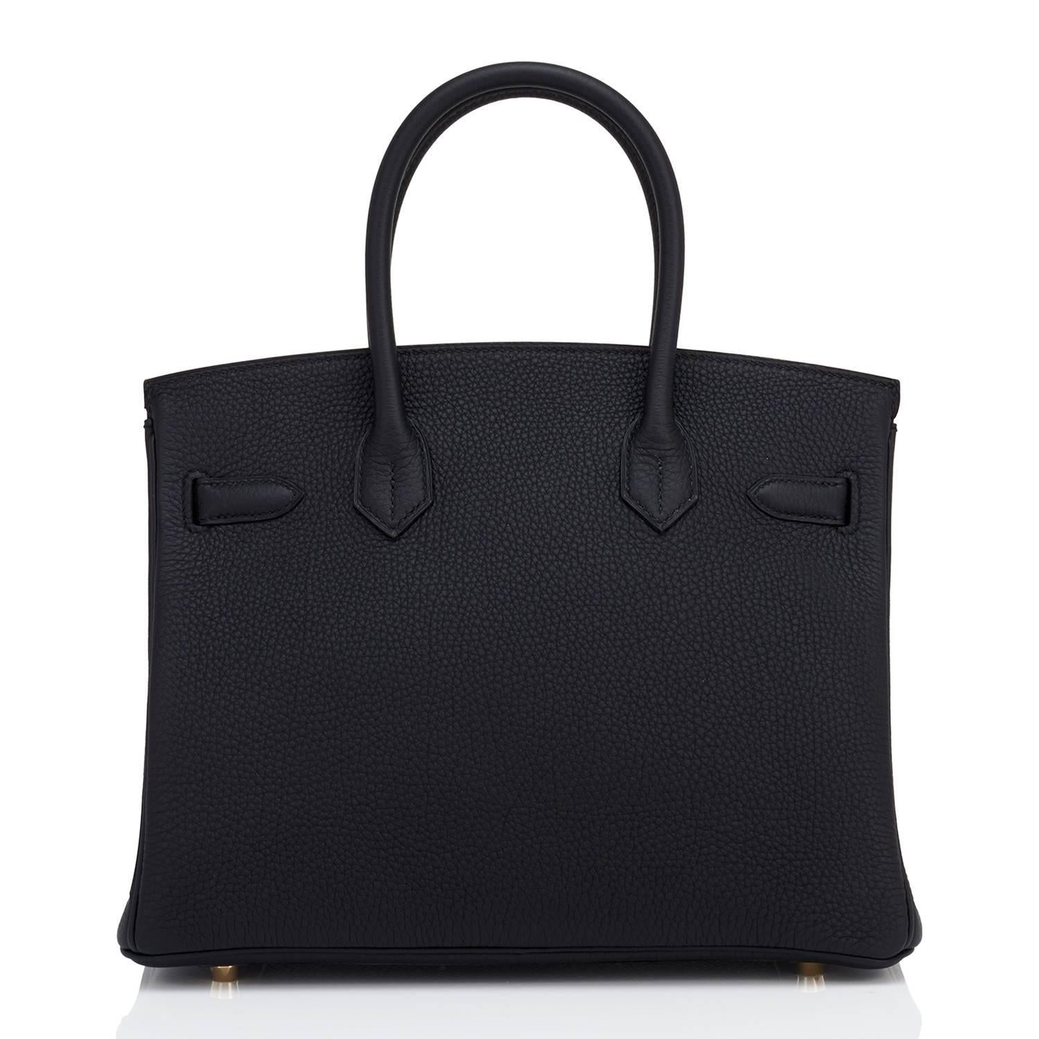 Hermes Black Birkin 30cm Togo Gold Hardware Bag NEW 3