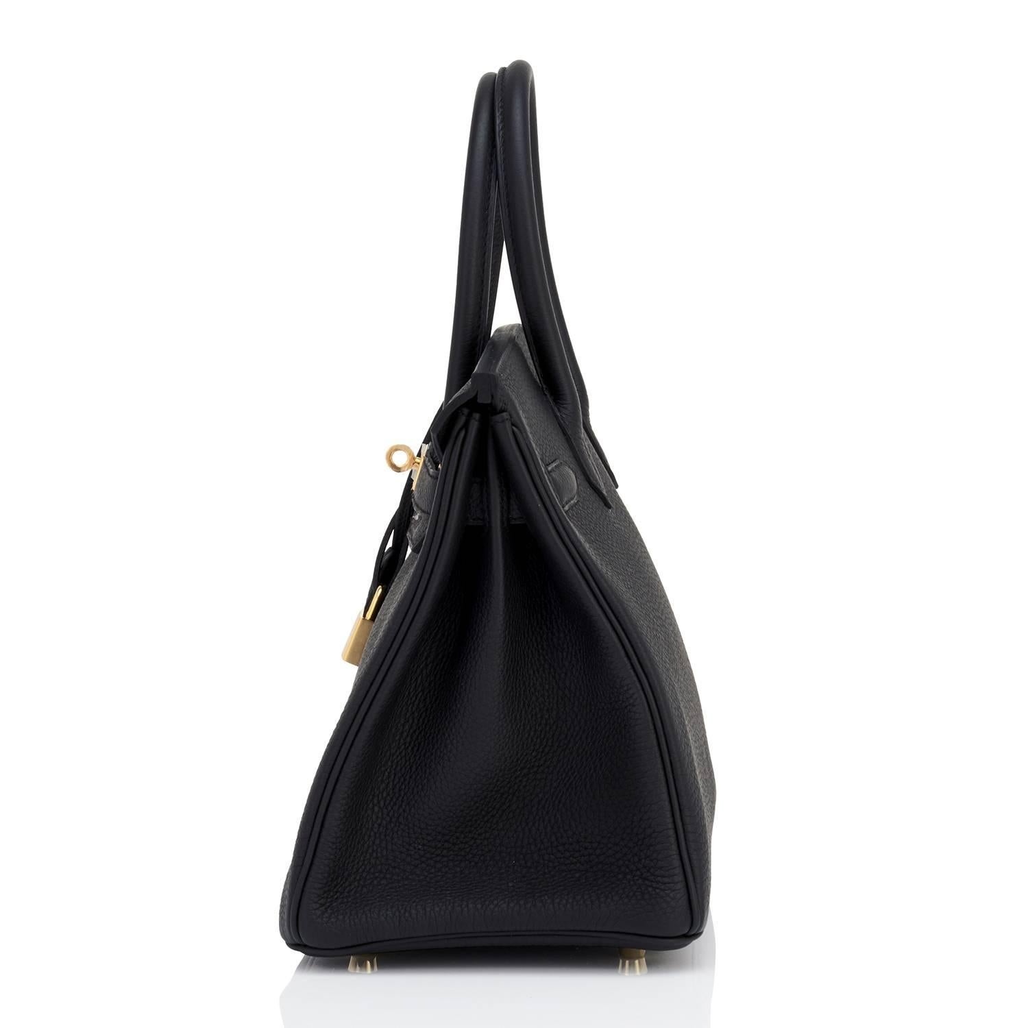 Hermes Black Birkin 30cm Togo Gold Hardware Bag NEW 4