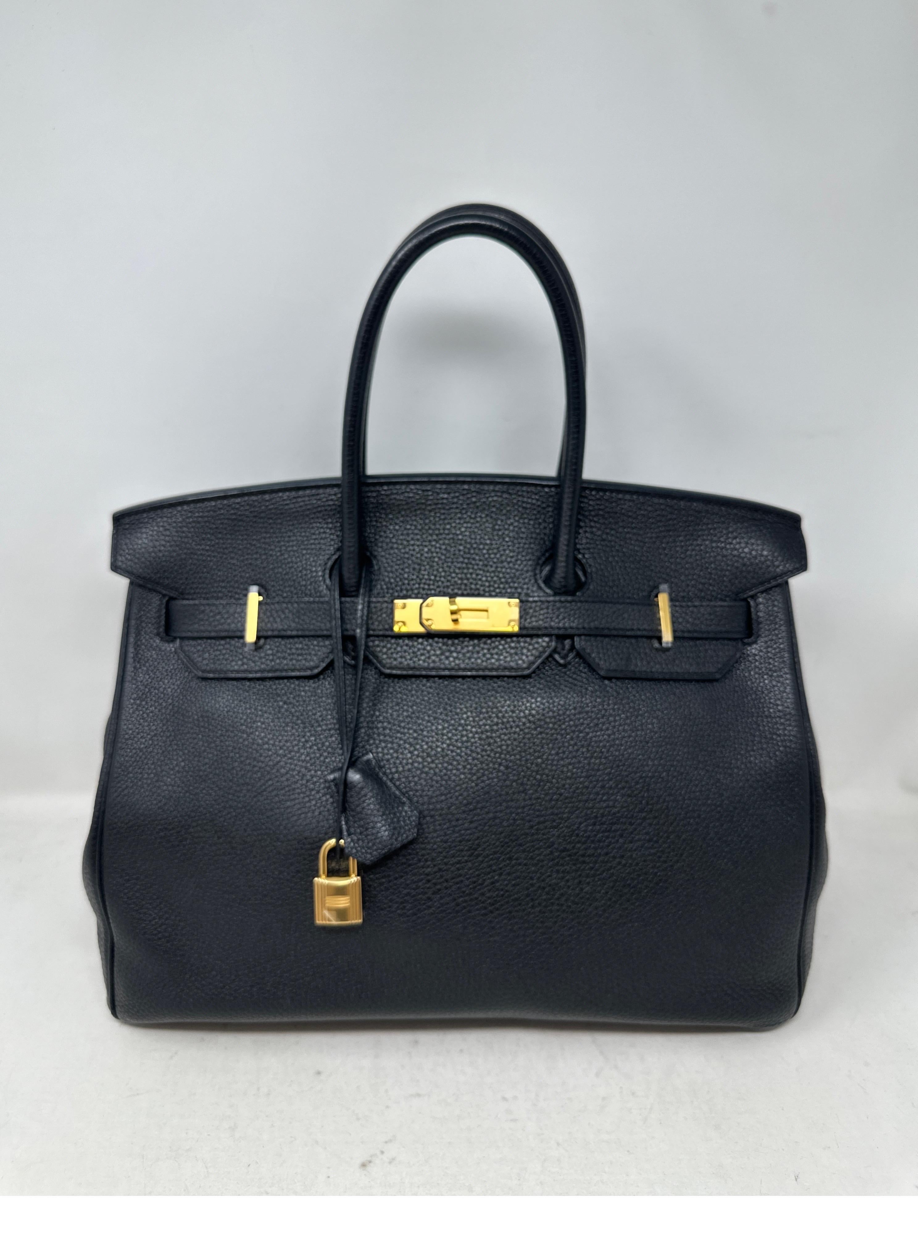 Hermes Black Birkin 35 Bag  For Sale 6