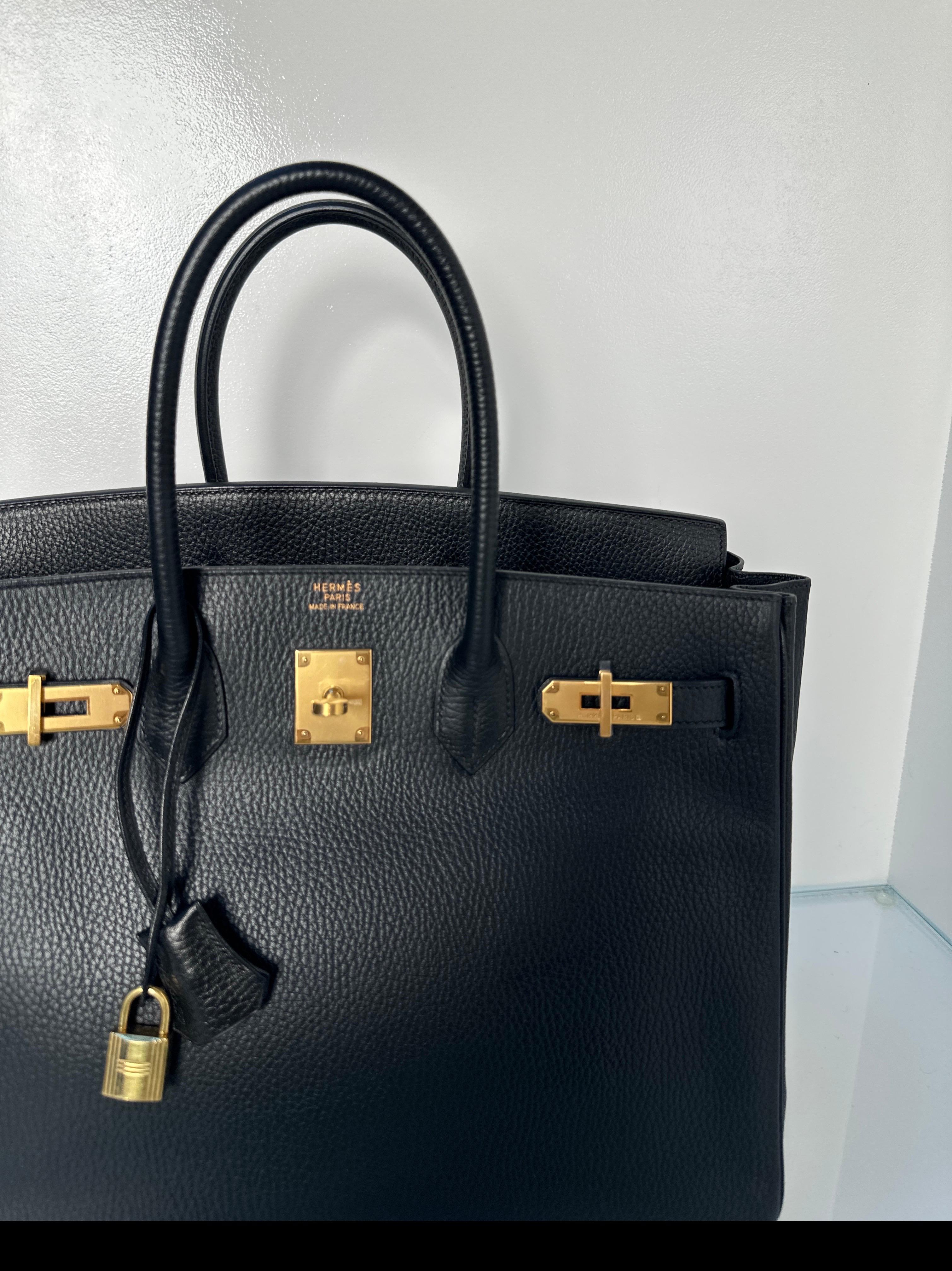 Hermes Black Birkin 35 Bag 6