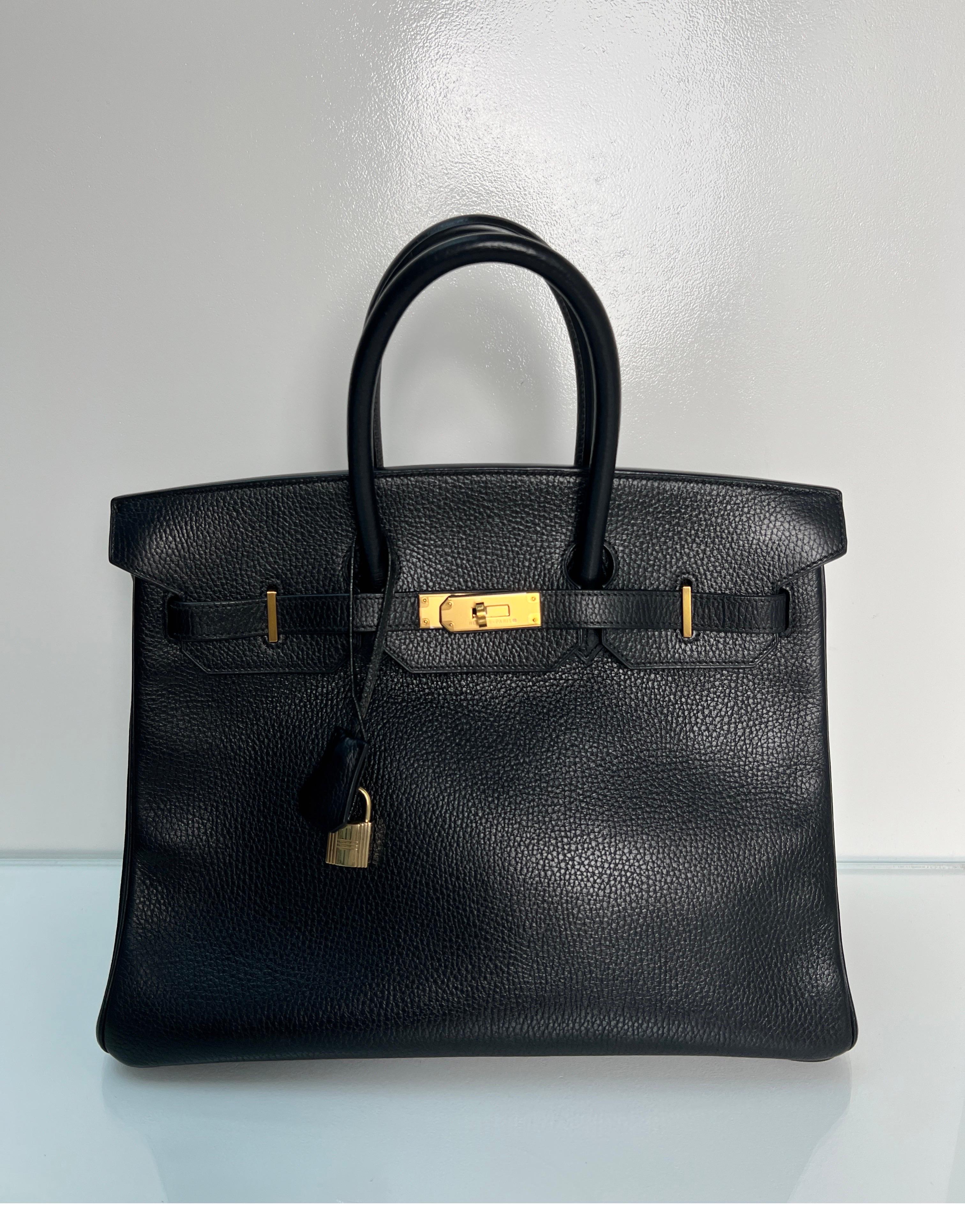 Hermes Black Birkin 35 Bag 6