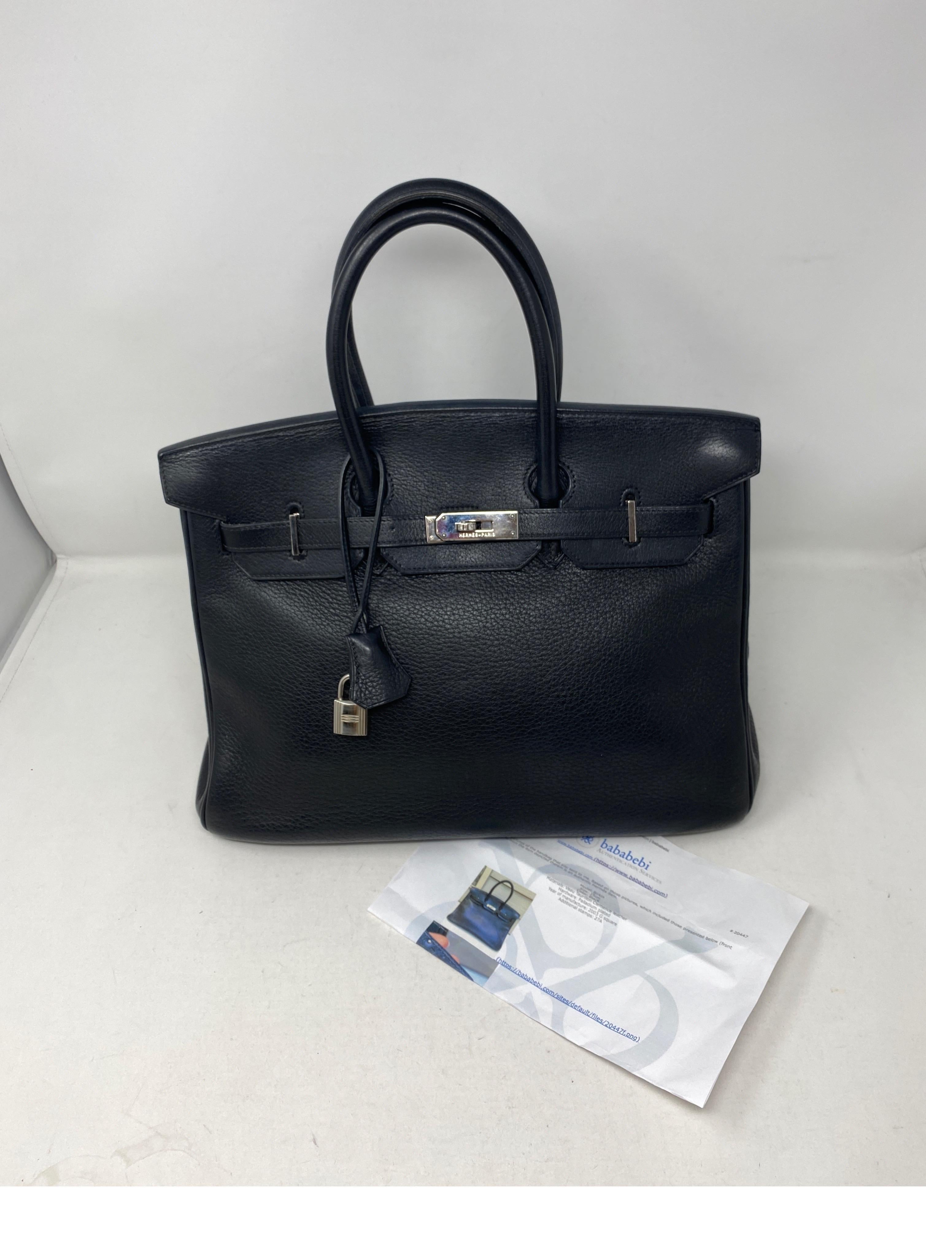 Hermes Black Birkin 35 Bag 6