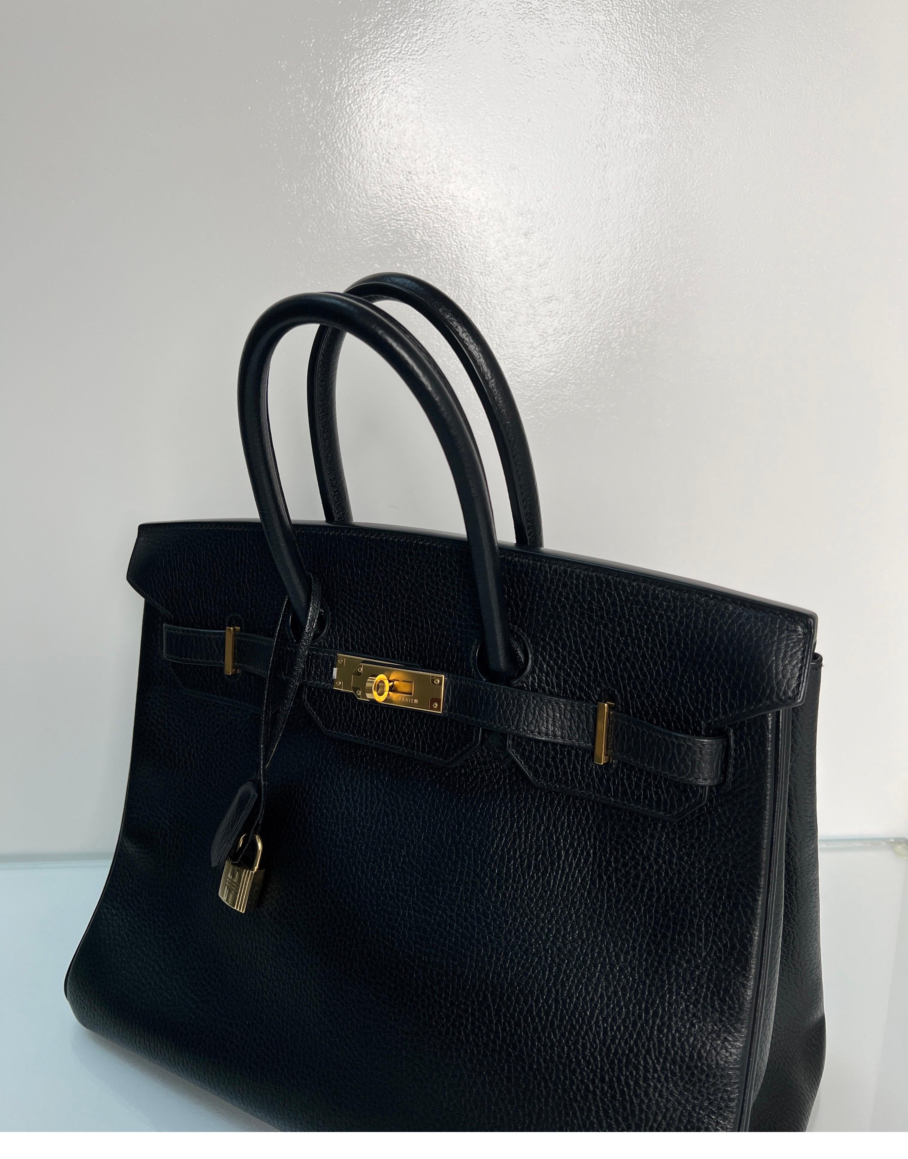 Hermes Black Birkin 35 Bag 9
