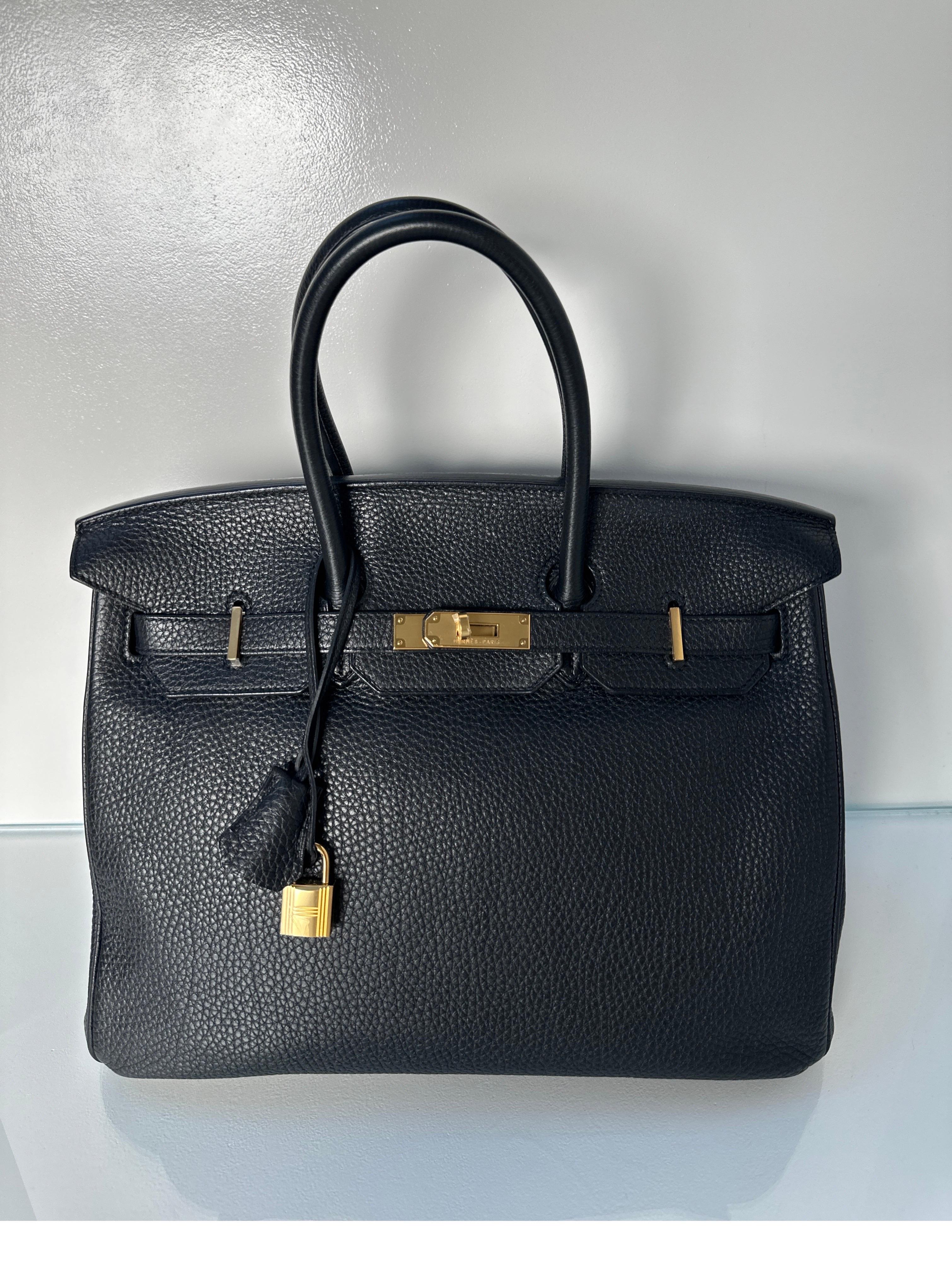 Hermes Black Birkin 35 Bag 10