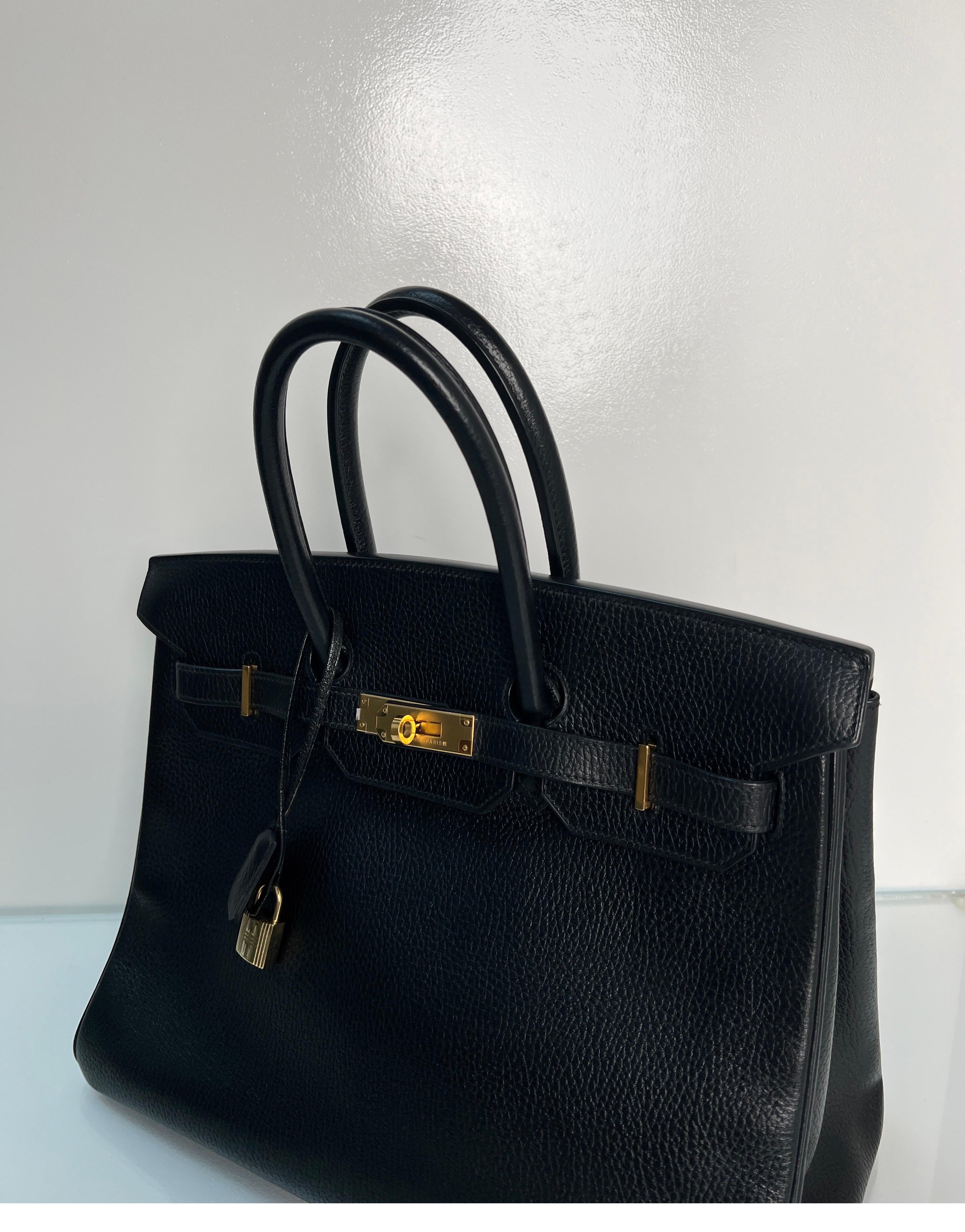 Hermes Black Birkin 35 Bag 10