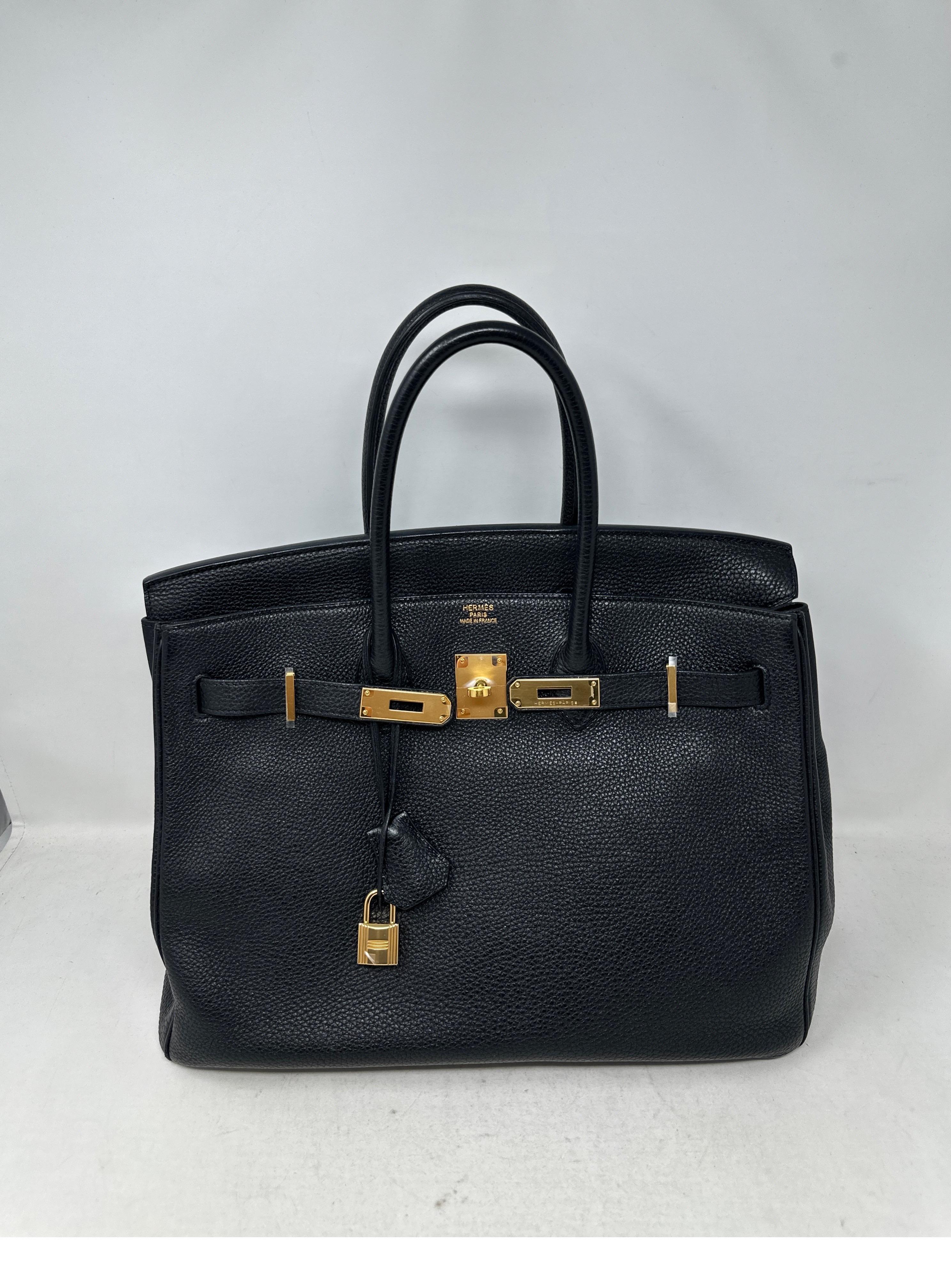 Hermes Black Birkin 35 Bag  For Sale 11