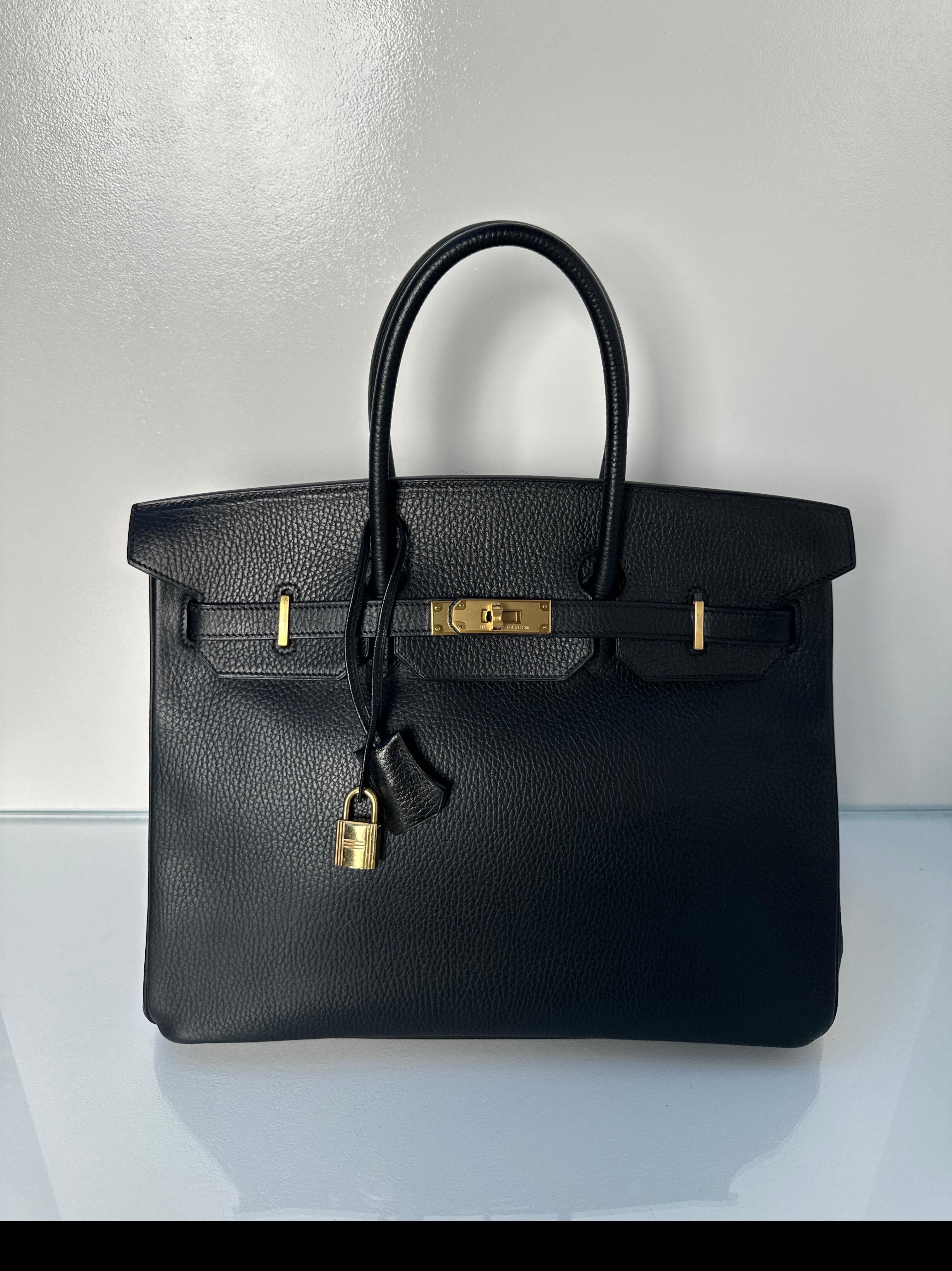 Hermes Black Birkin 35 Bag 11