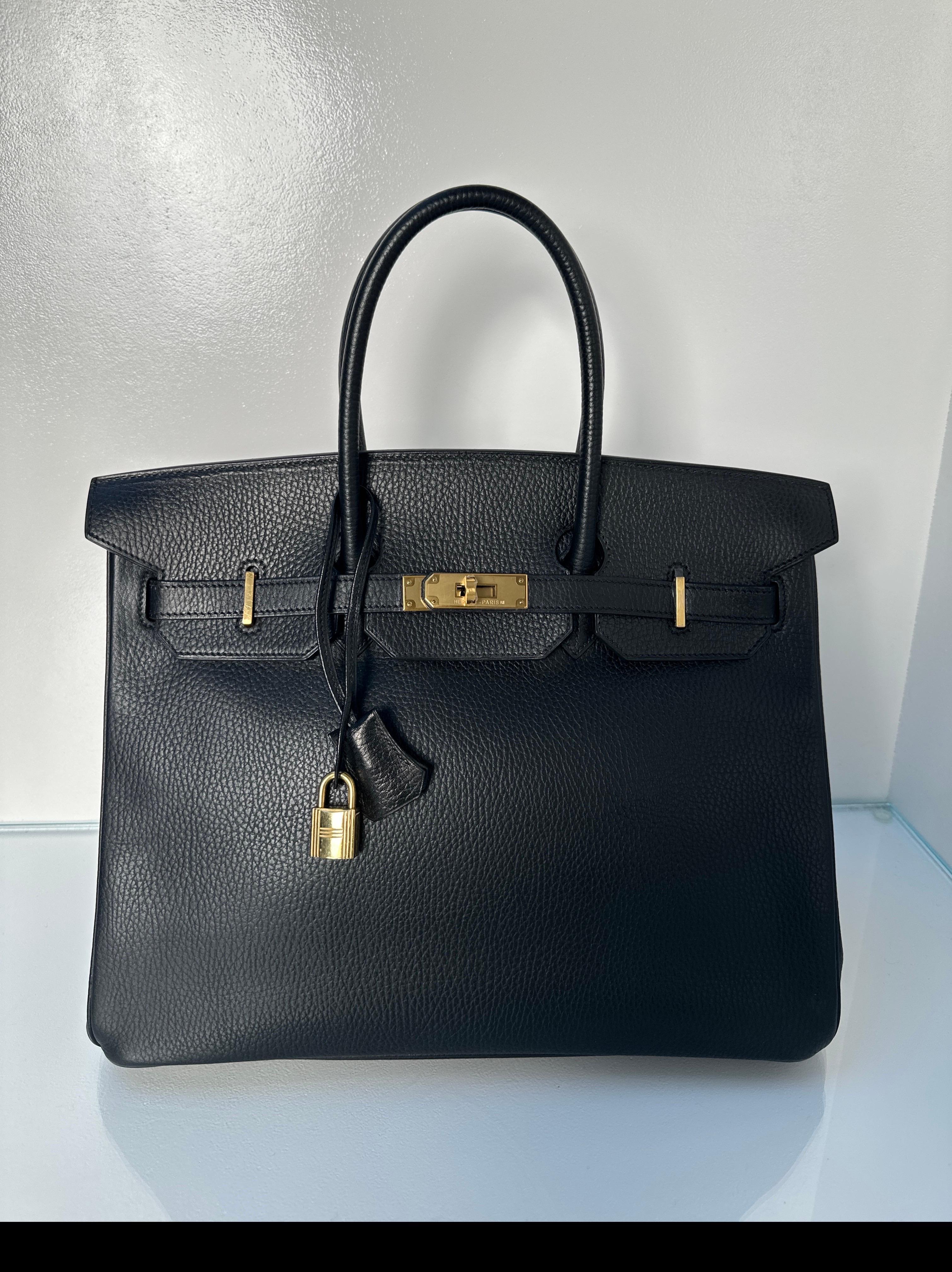 Hermes Black Birkin 35 Bag 12