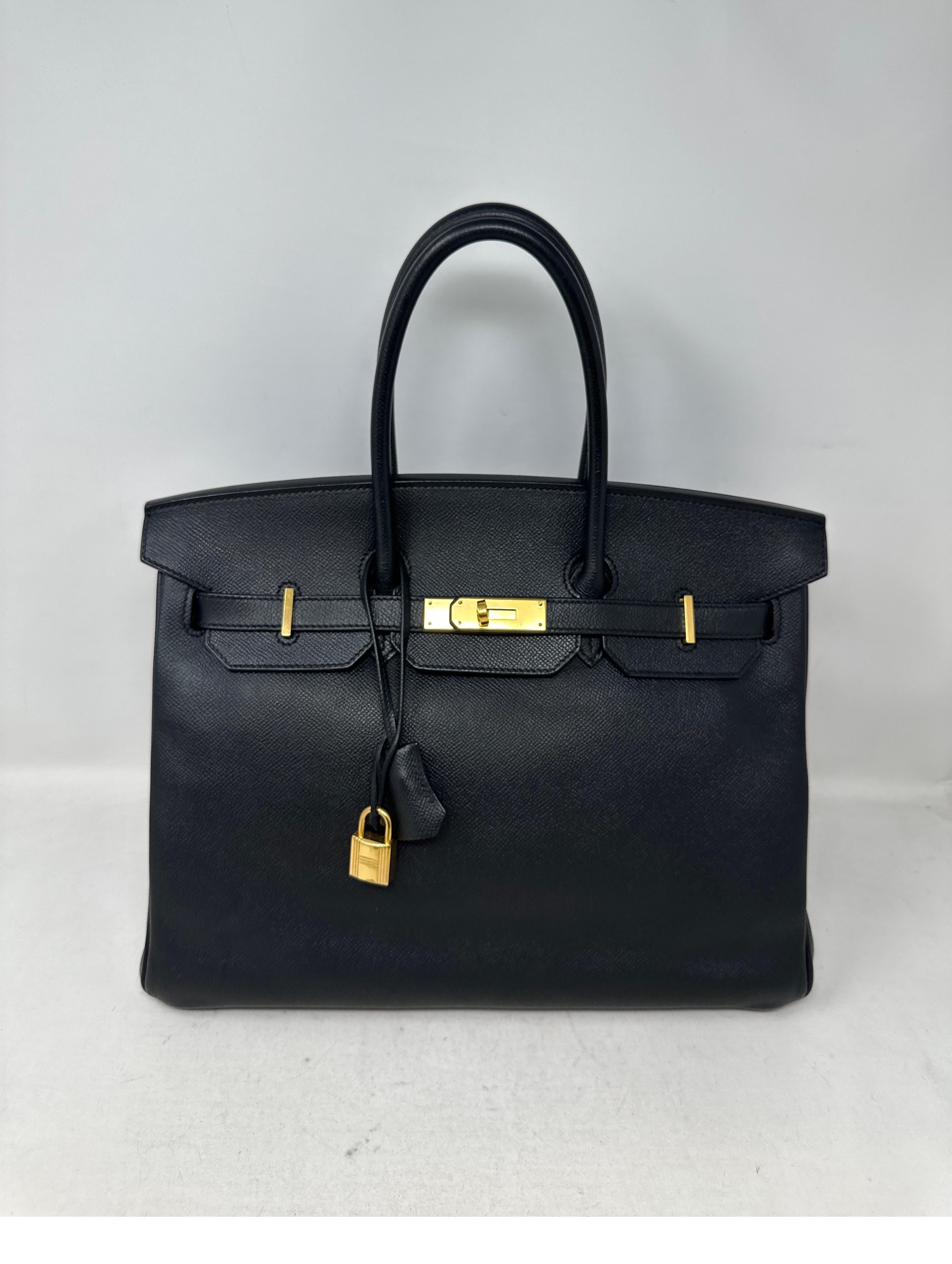 Hermes Black Birkin 35 Bag 10