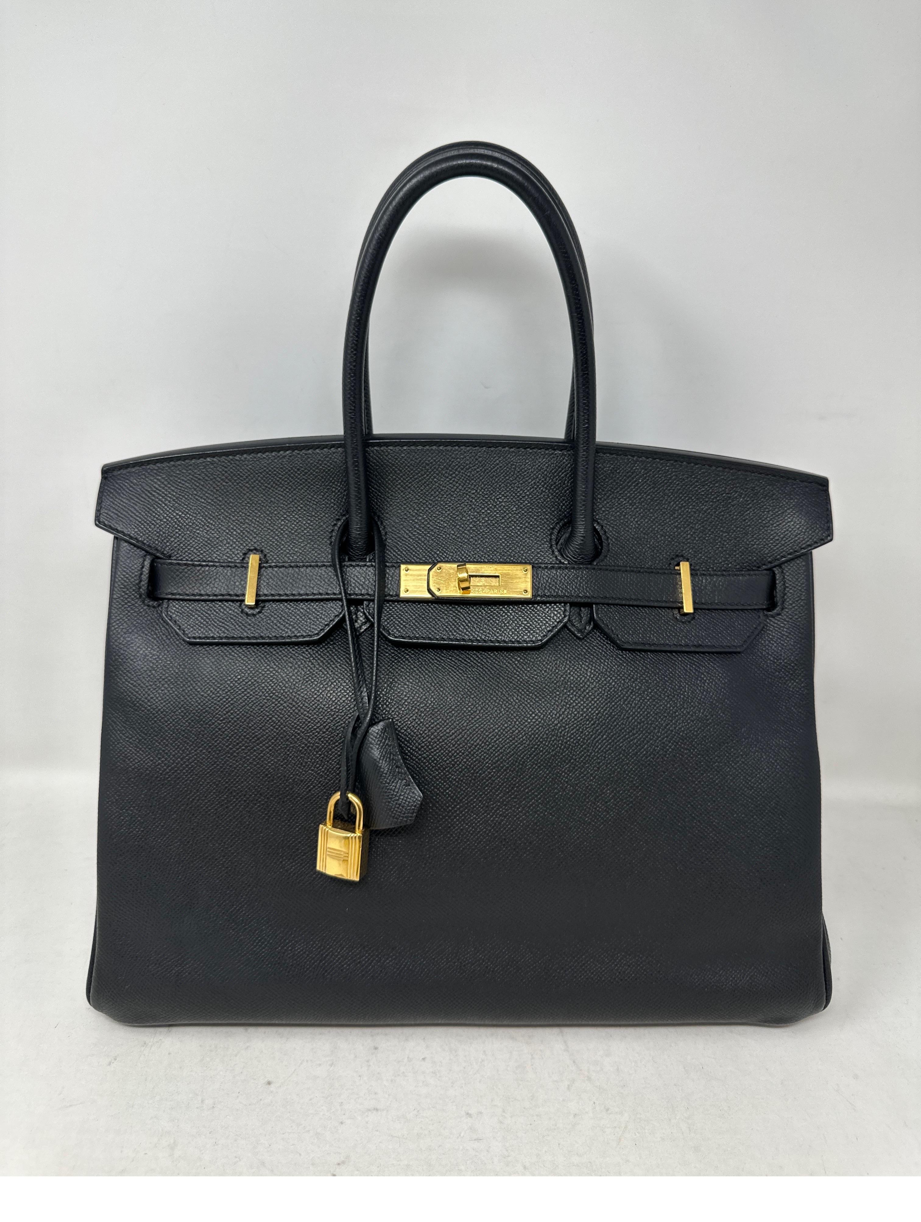 Hermes Black Birkin 35 Bag 11