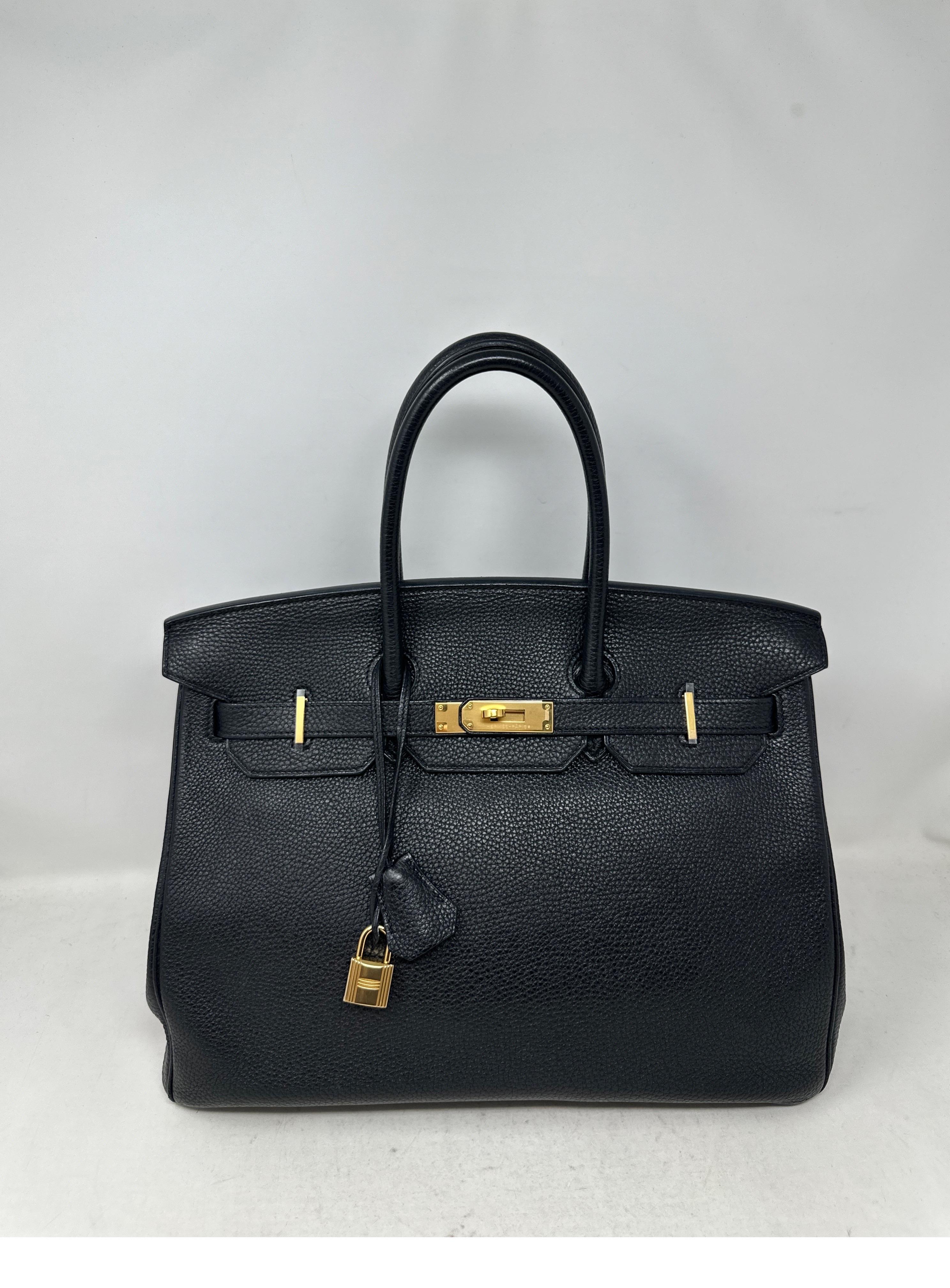 Hermes Black Birkin 35 Bag  For Sale 15