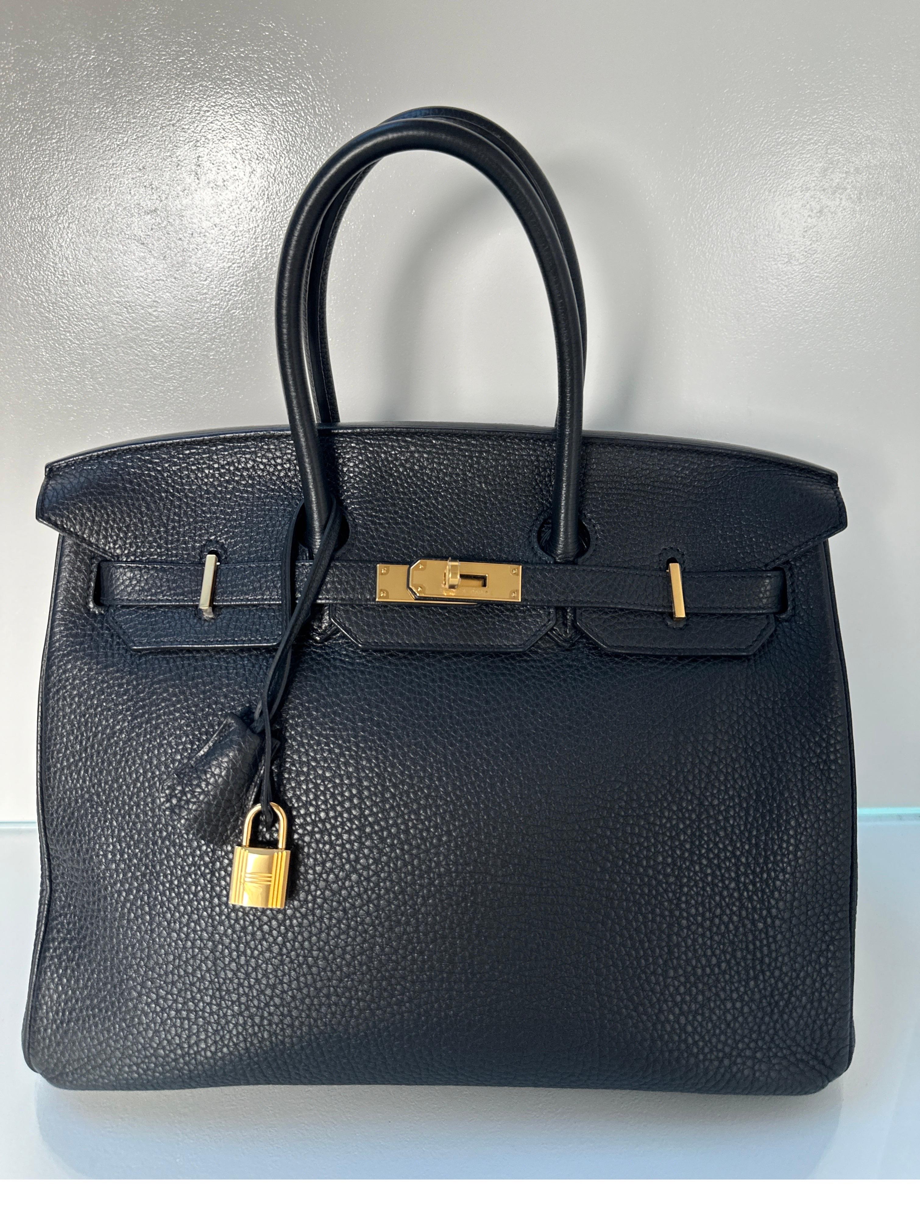 Hermes Black Birkin 35 Bag 13
