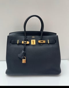Hermes Black Birkin 35 Bag
